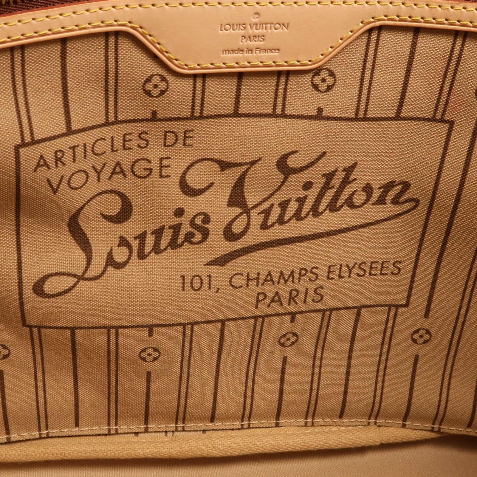 LOUIS VUITTON Monogram Neverfull MM金扣手挽袋