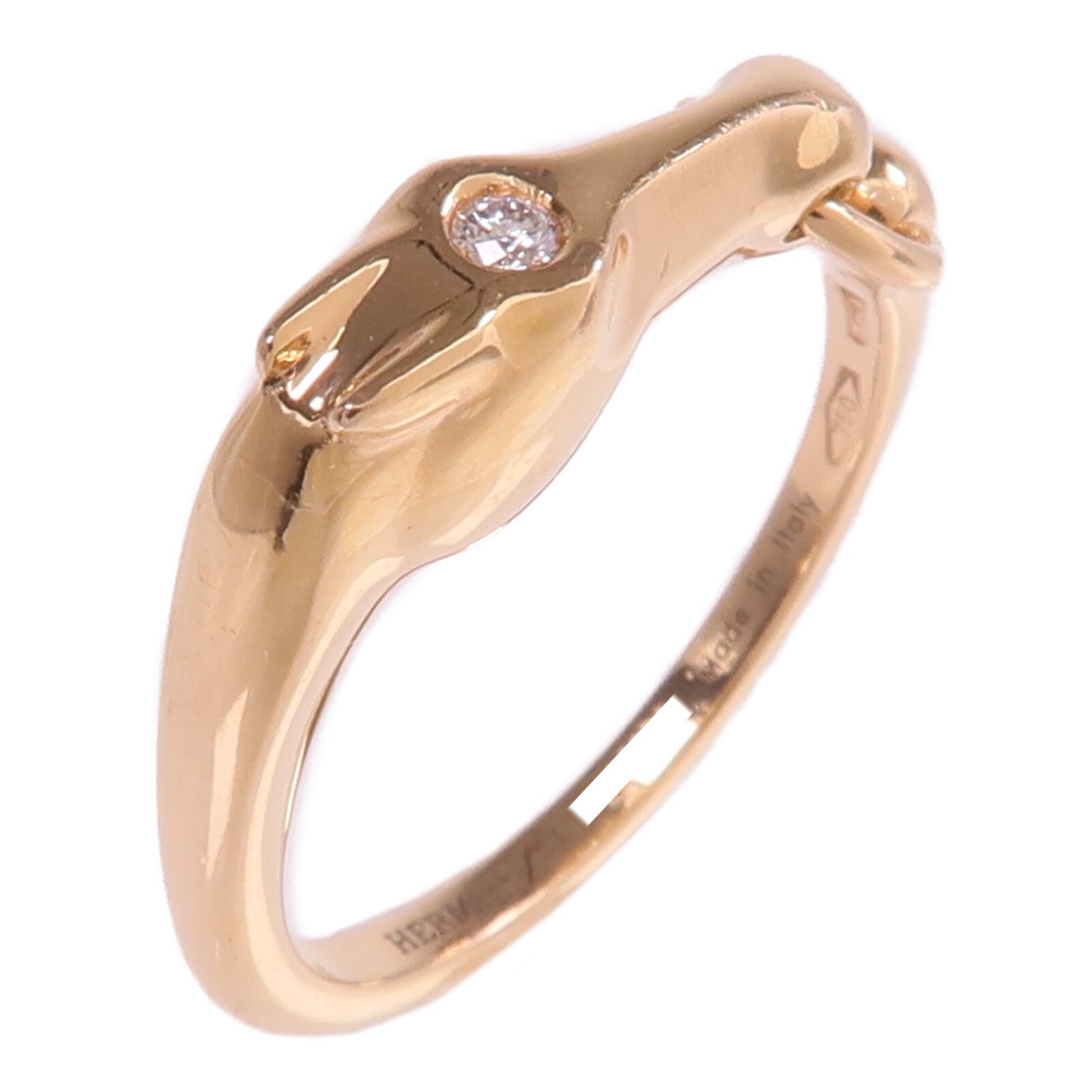 HERMES 18K玫瑰金Galop Ring鑽石戒指