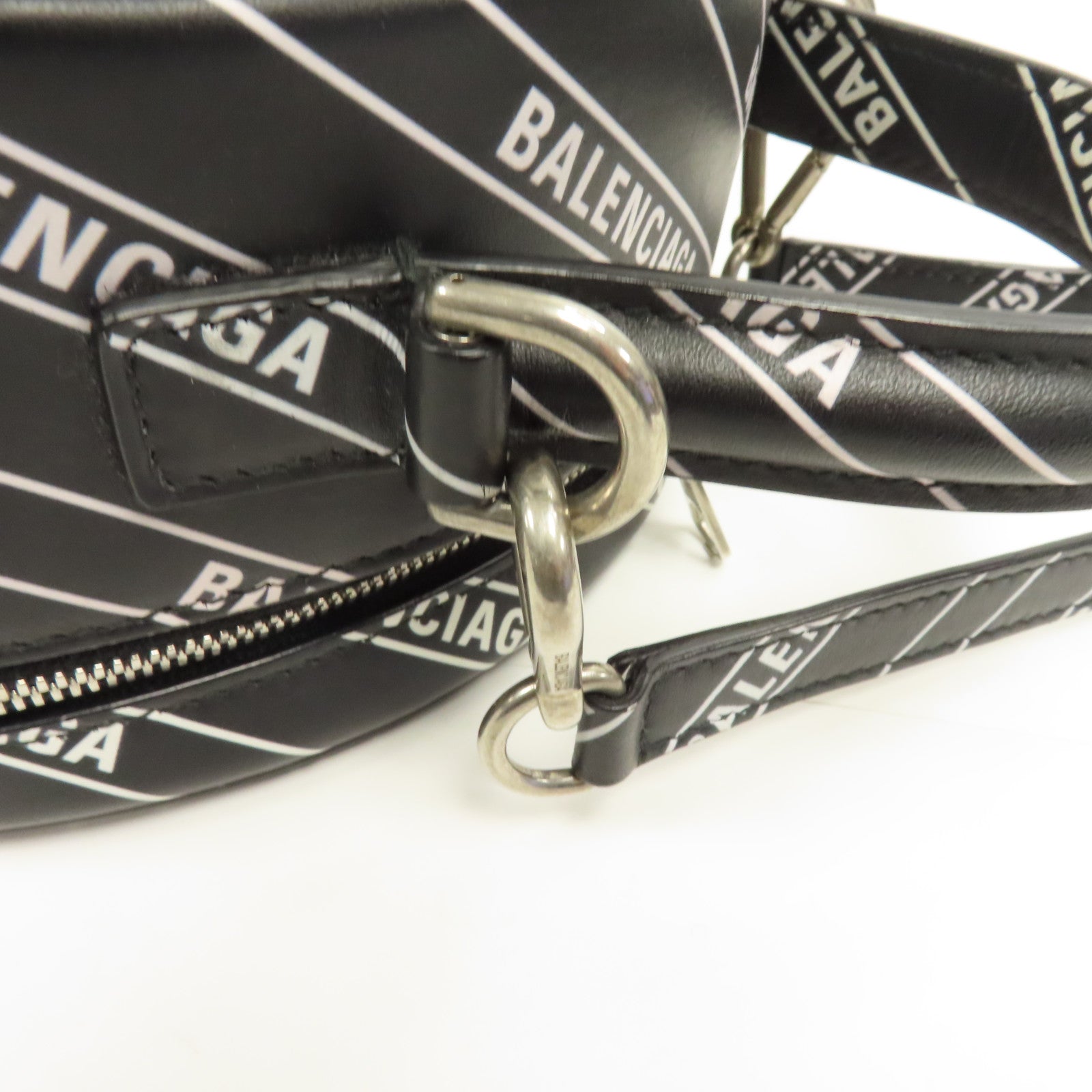 BALENCIAGA 【激減優惠】牛皮皮革2way Shoulder Bag銀扣手挽肩背兩用袋黑色