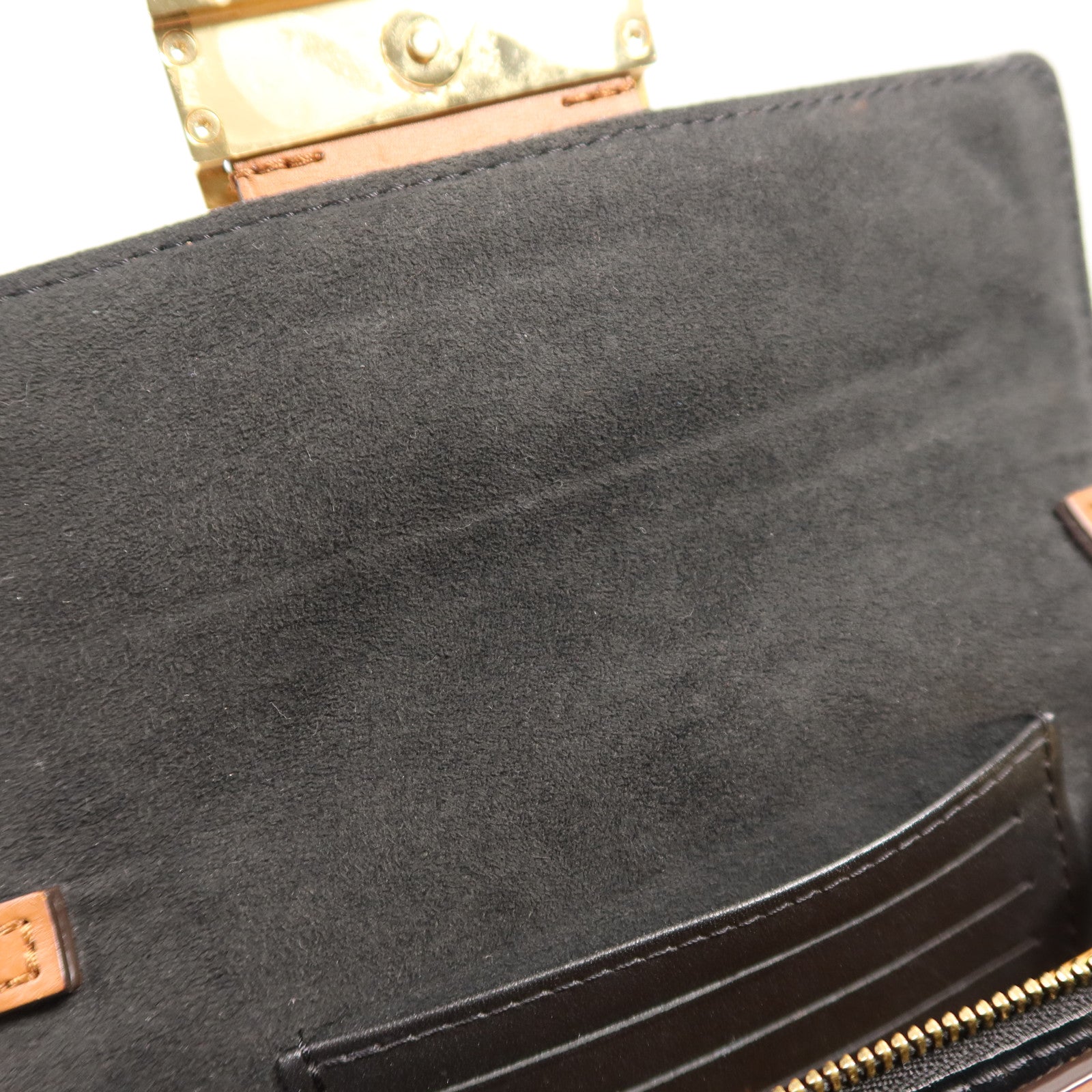 LOUIS VUITTON Monogram Reverse Dauphine金扣肩背袋