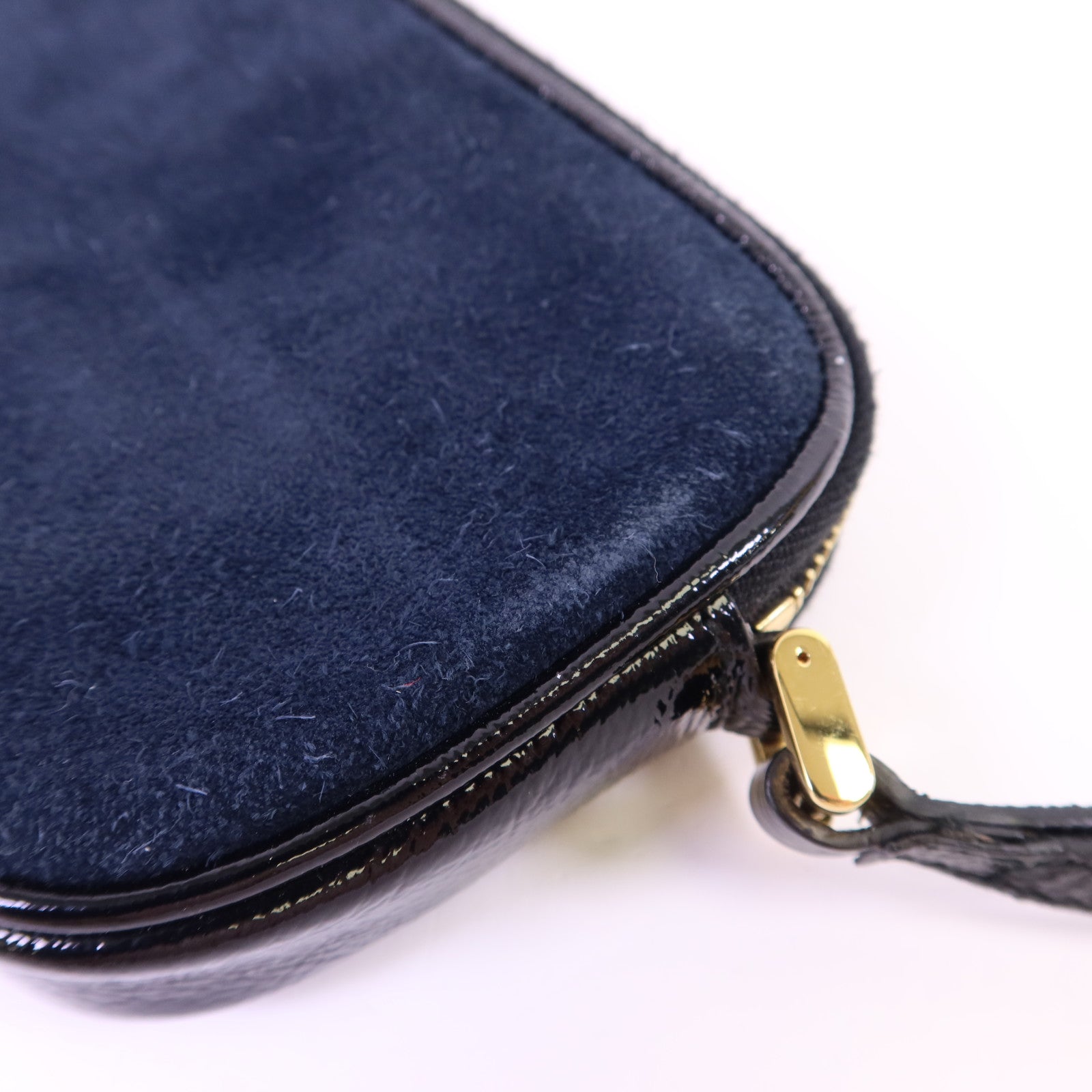 GUCCI 絨布/漆皮皮革Accessories Pouch金扣手拿包