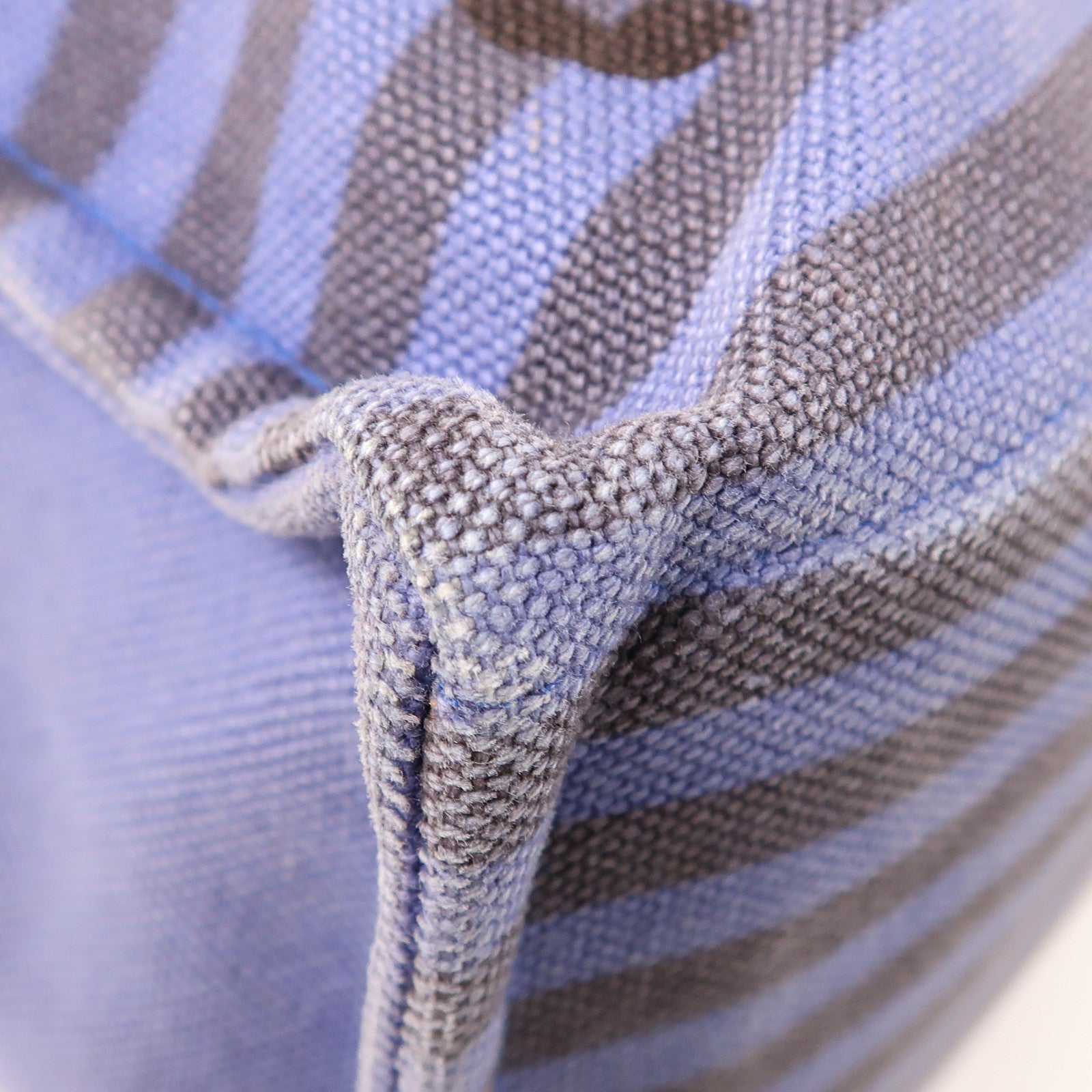 HERMES PHW Tote Bag Handbag Canvas Blue