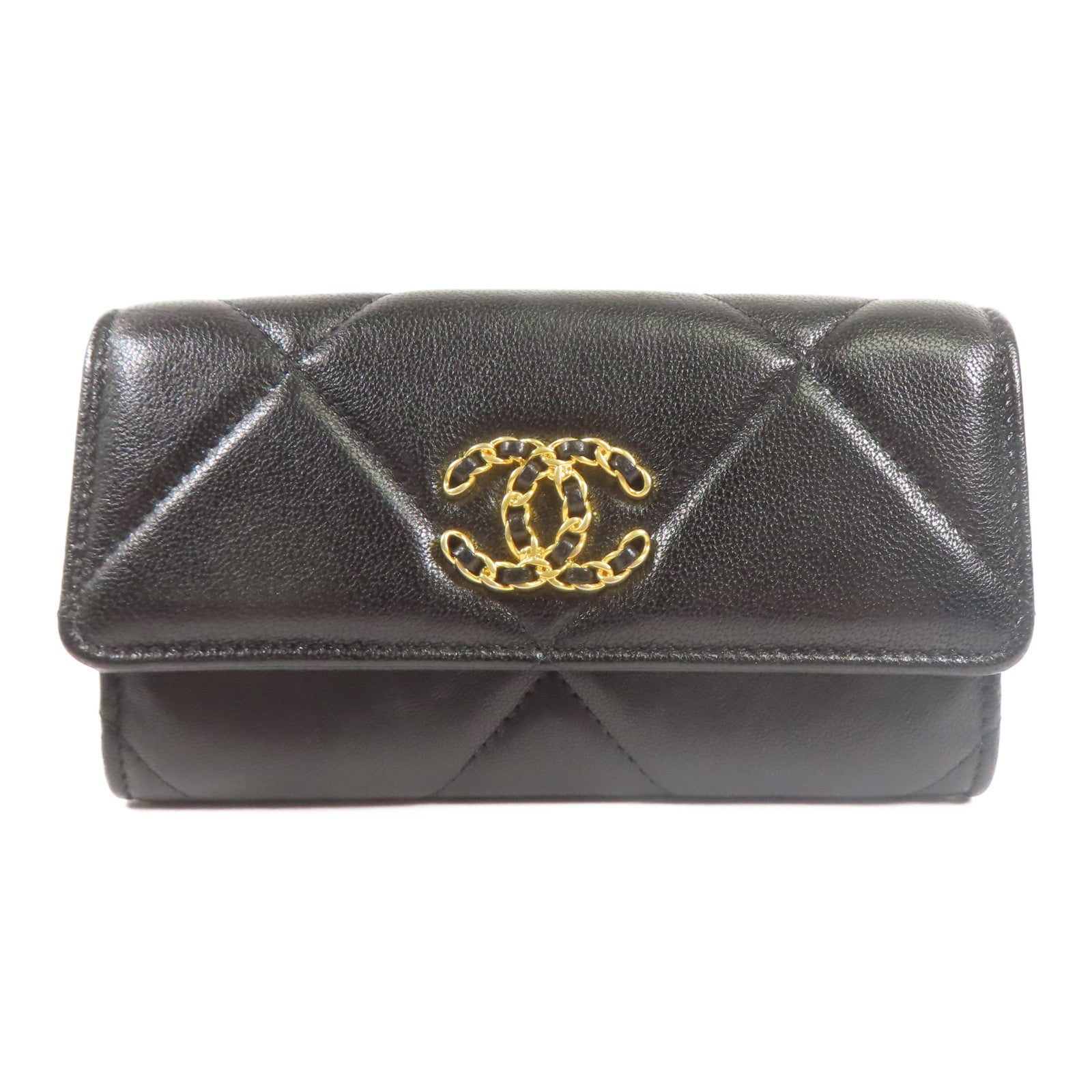 CHANEL 牛皮皮革Wallet金扣長錢包