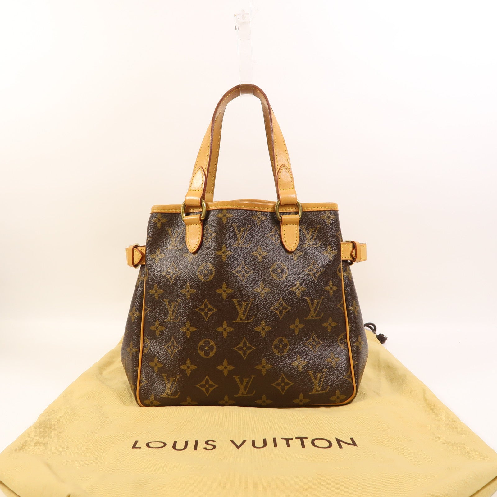 LOUIS VUITTON Monogram Batignolles金扣手挽袋棕色