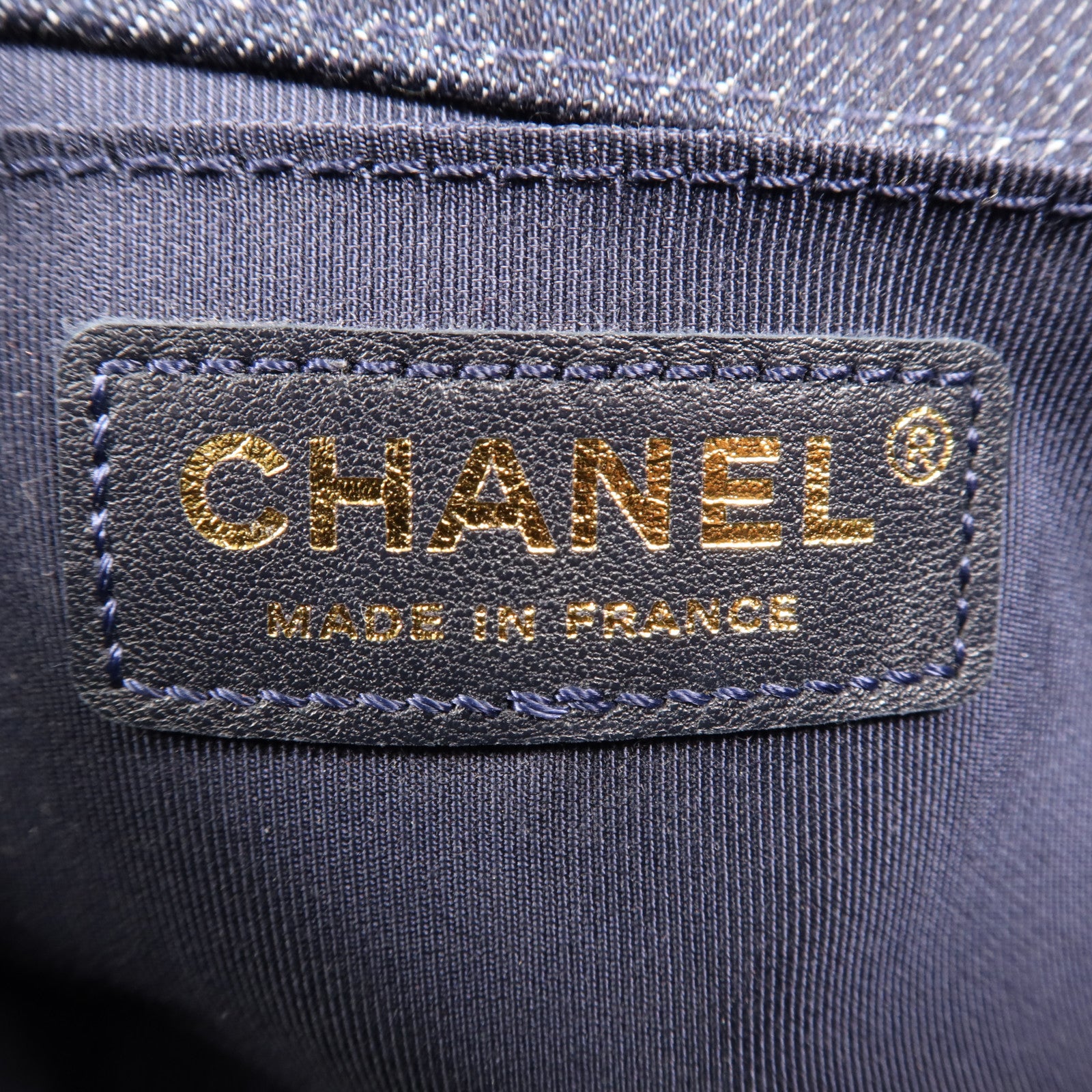 CHANEL 牛仔布/斜紋軟呢Boy 20金扣肩背袋