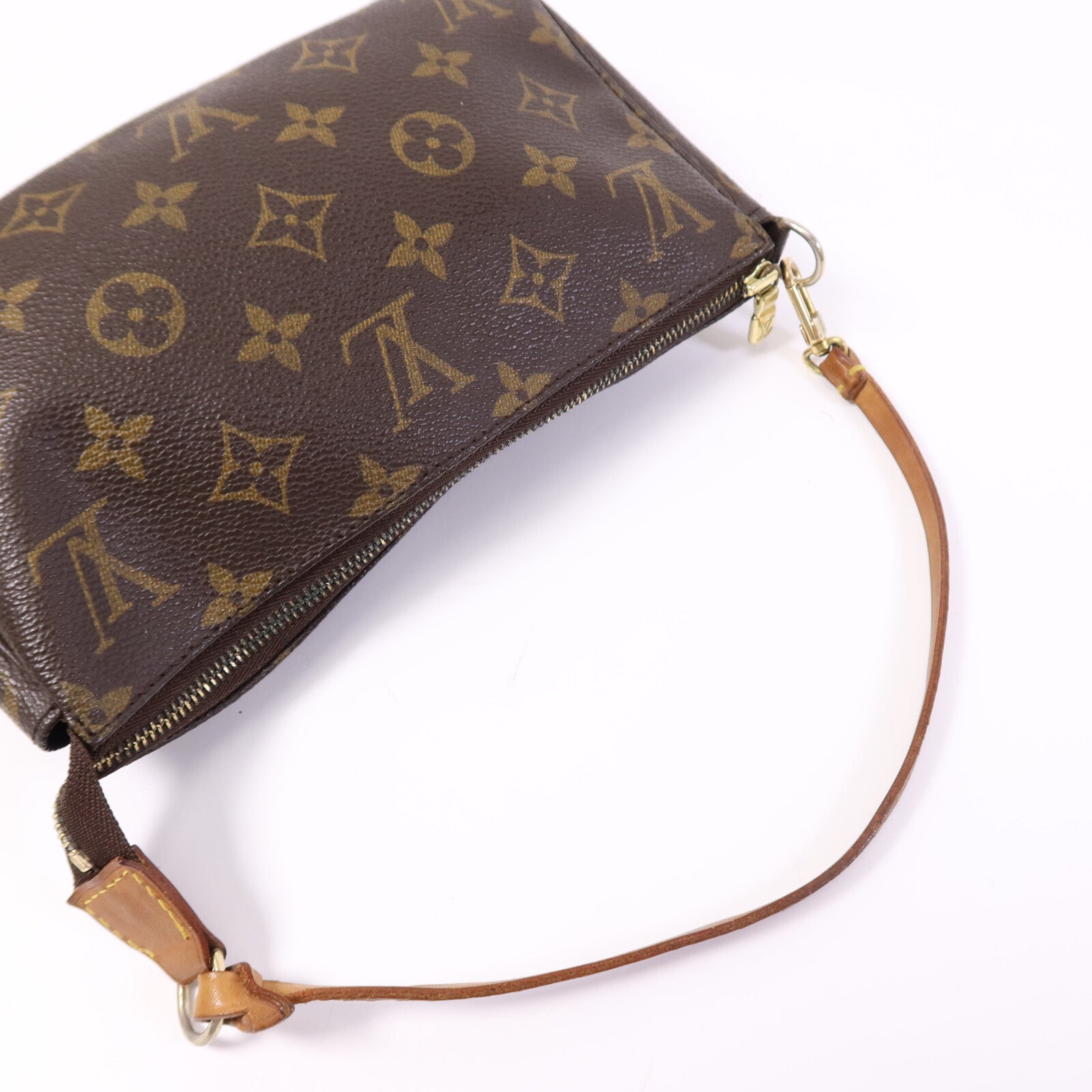 LOUIS VUITTON Monogram Pochette Accessoires金扣手挽袋