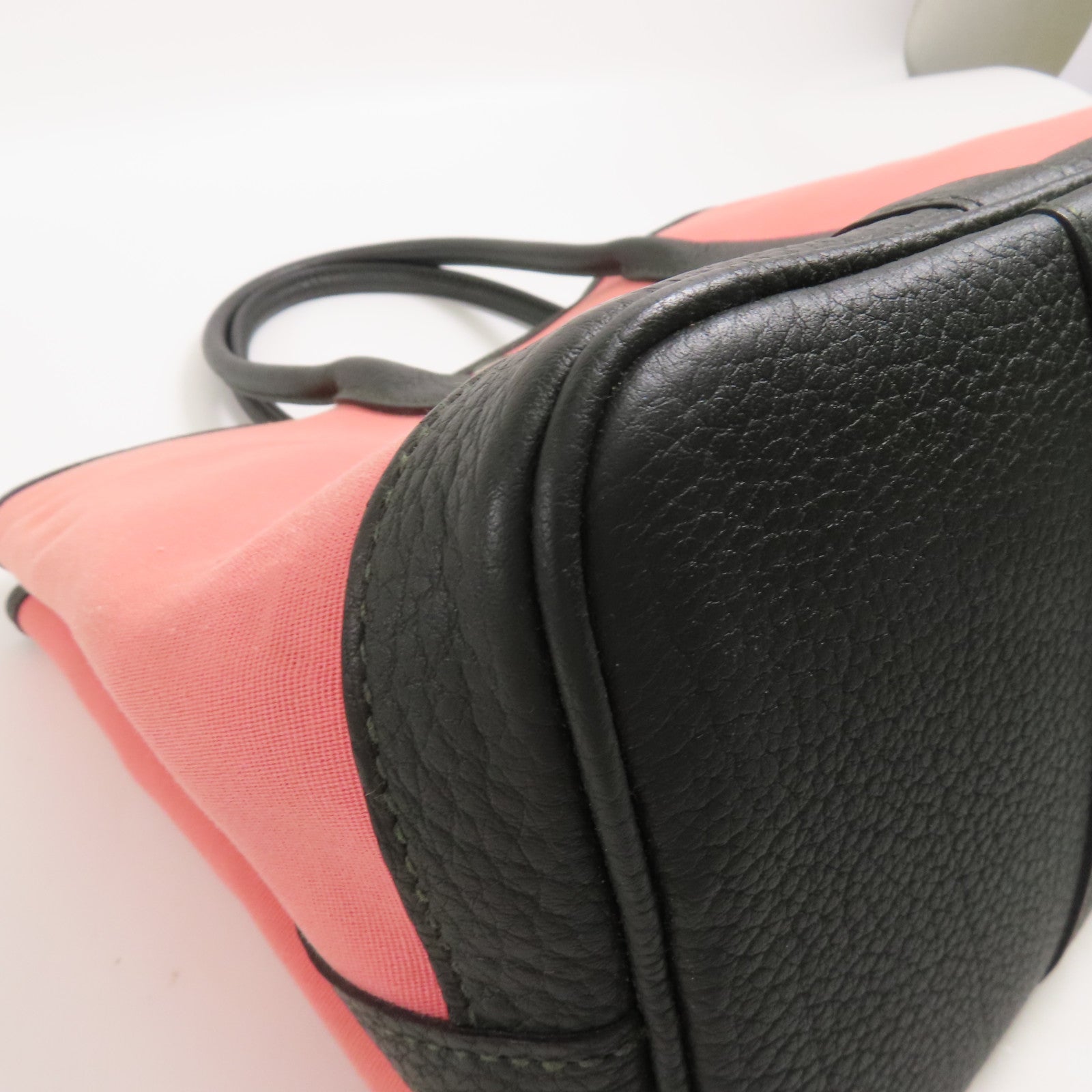 HERMES 帆布Garden Party TPM銀扣手挽袋Pink