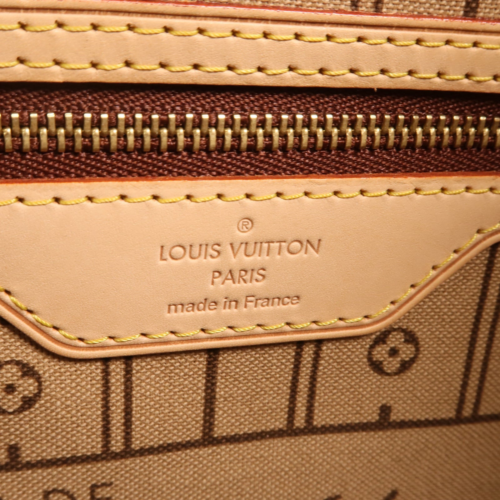 LOUIS VUITTON Monogram Neverfull MM金扣手挽袋