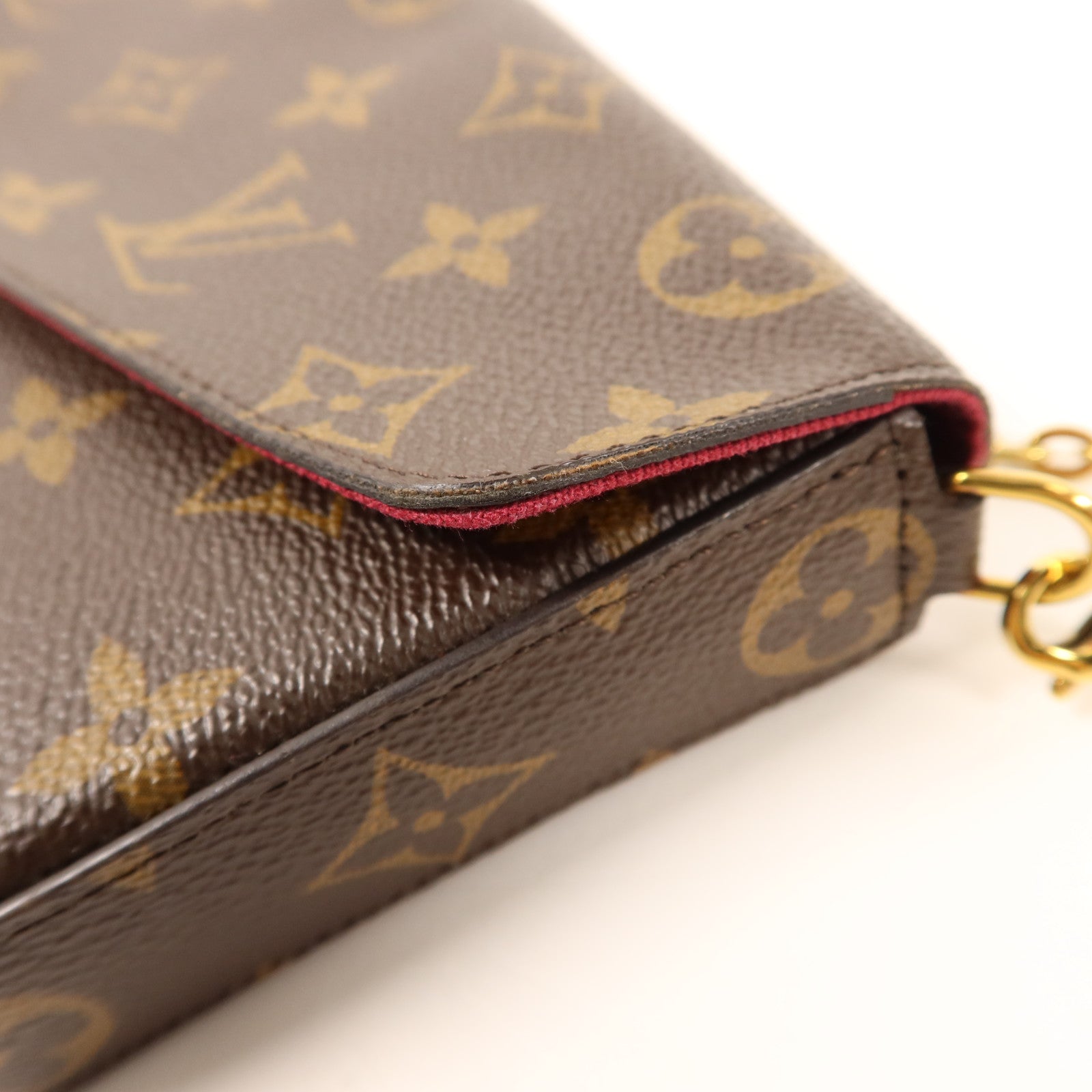 LOUIS VUITTON Monogram Pochette Felicie金扣鏈帶肩背袋