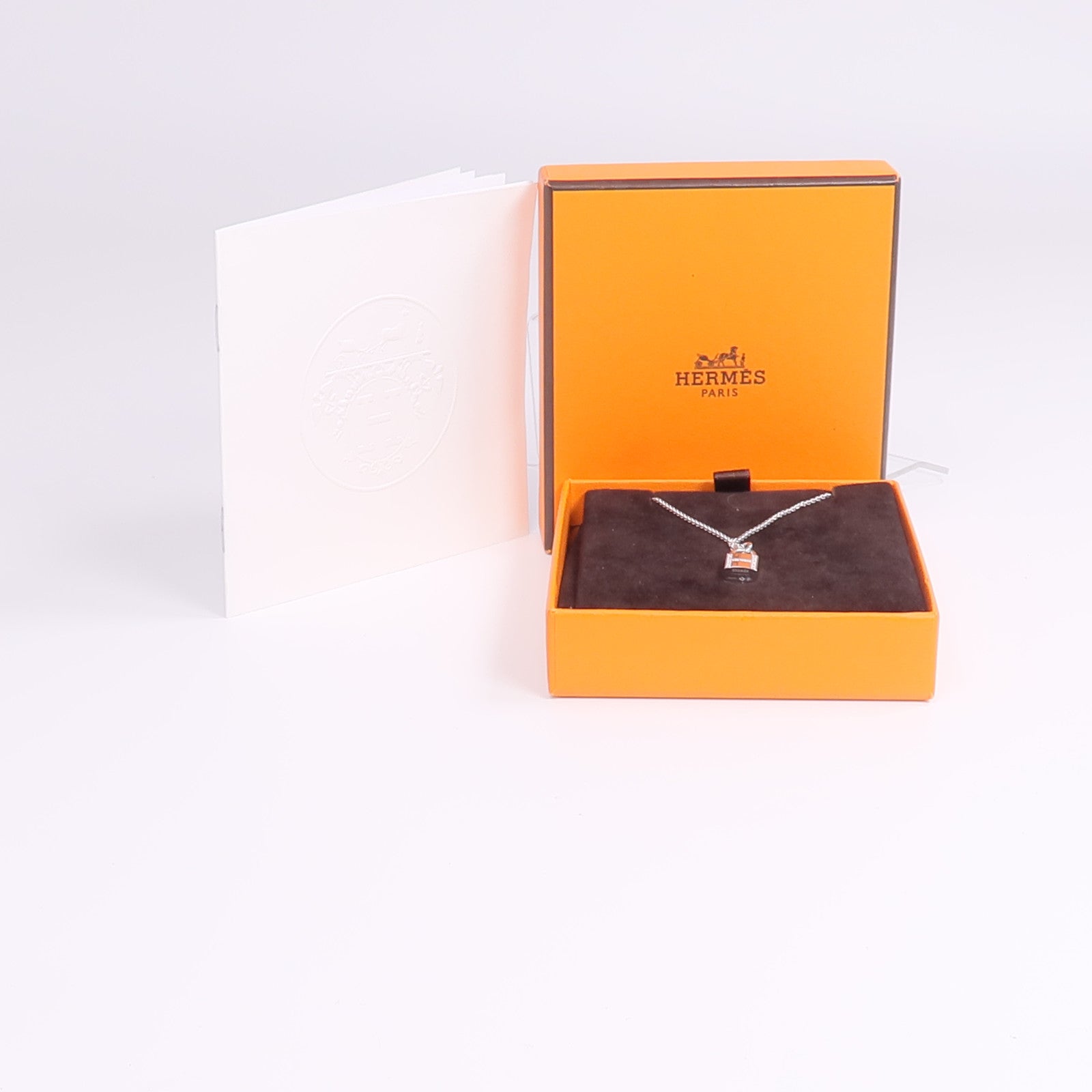 HERMES 18K白金Kelly Cadenas Pendant鑽石項鍊