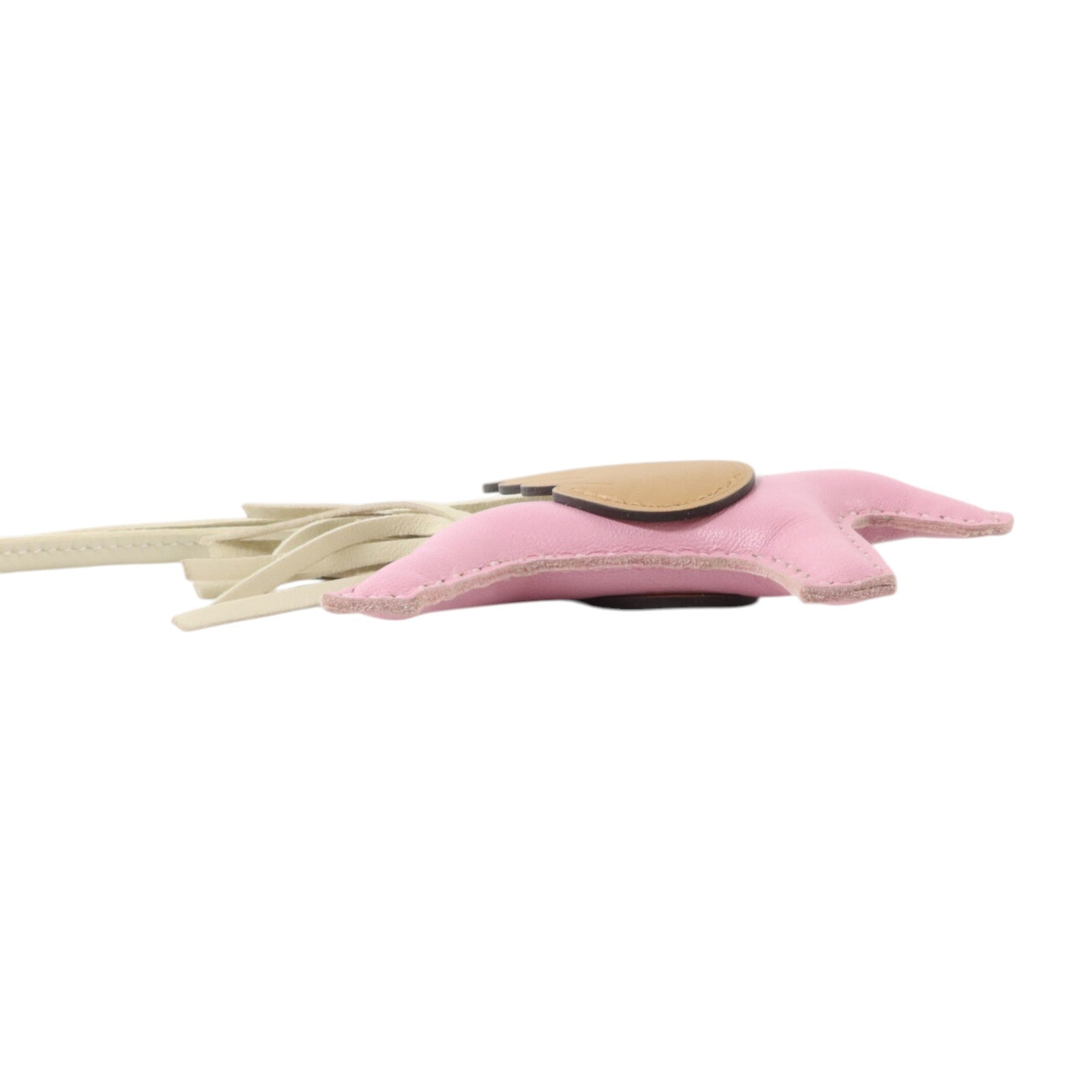 HERMES Milo皮革/Swift皮革Rodeo Pegase PM掛飾Mauve Sylvestre/Craie/Chai
