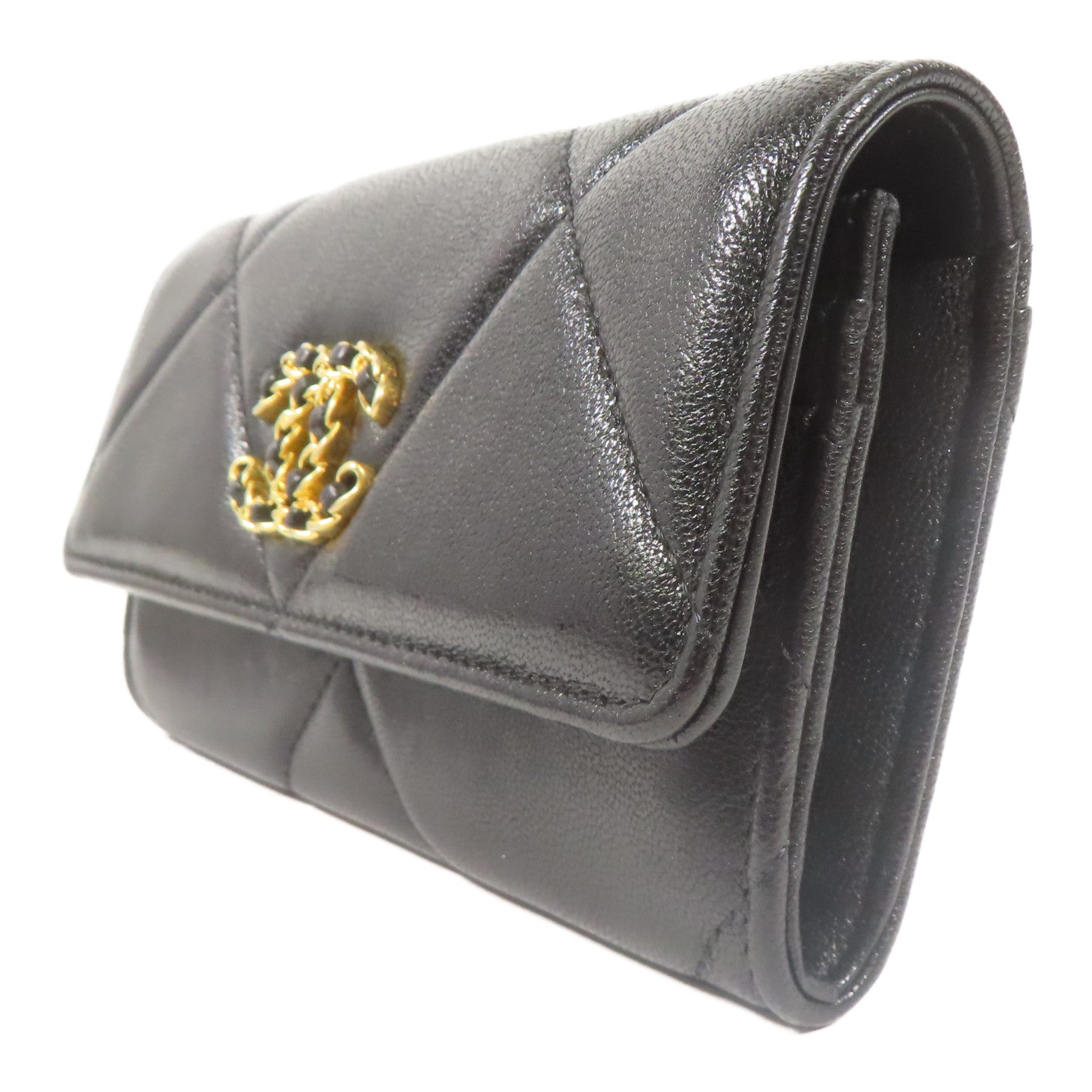 CHANEL 牛皮皮革Wallet金扣長錢包