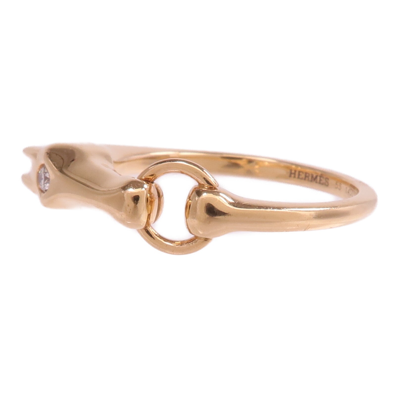 HERMES 18K玫瑰金Galop Ring鑽石戒指
