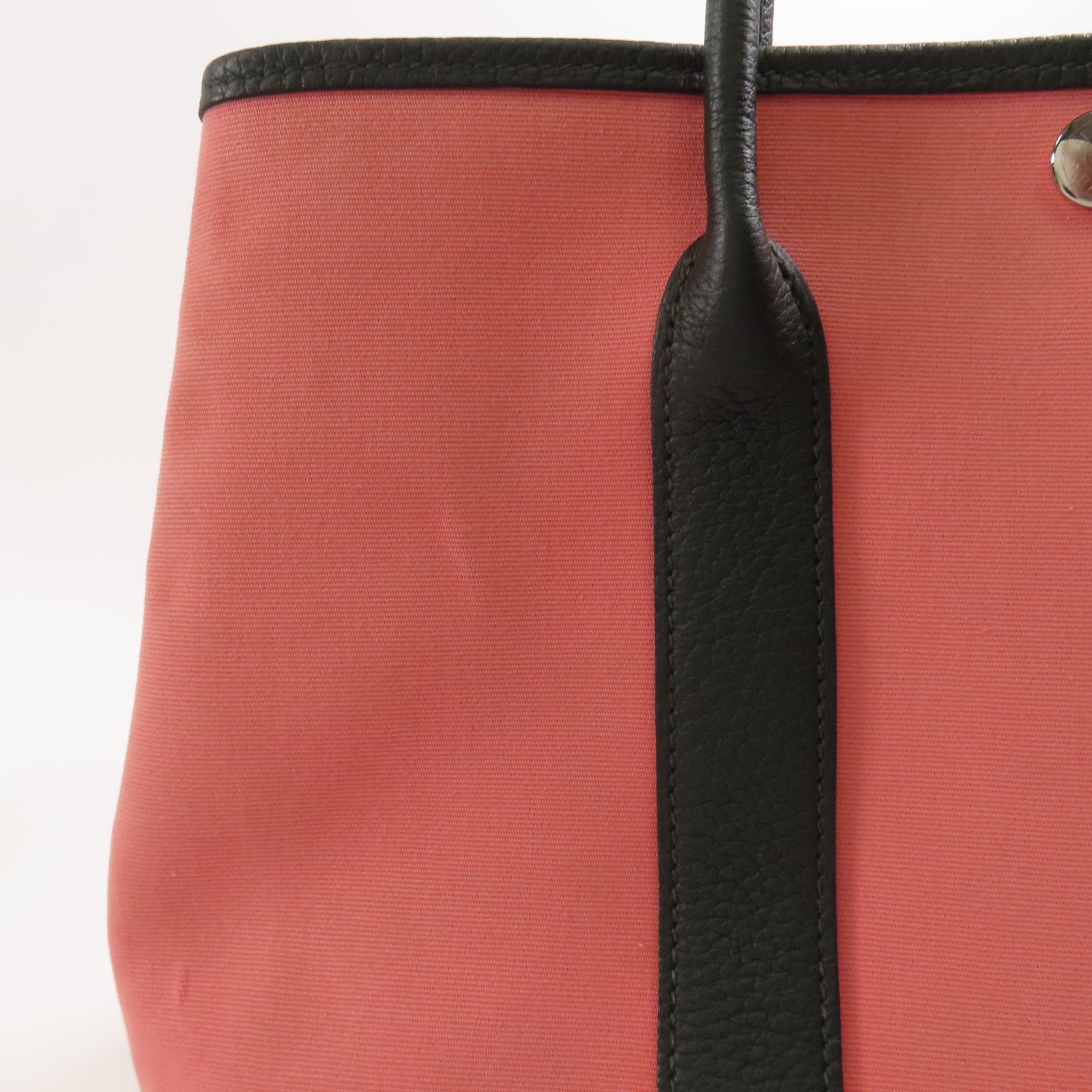 HERMES 帆布Garden Party TPM銀扣手挽袋Pink