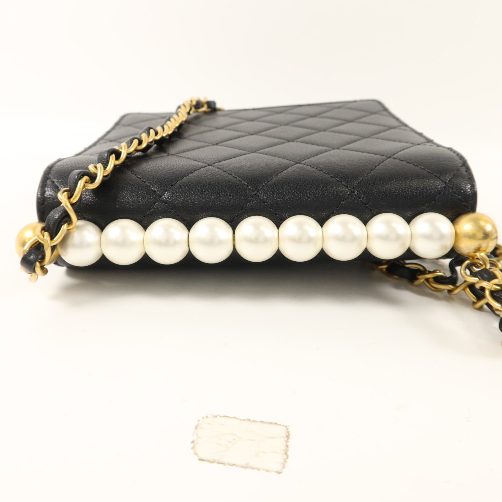 CHANEL 牛皮皮革Small Pearl Flap Bag鏈帶肩背袋