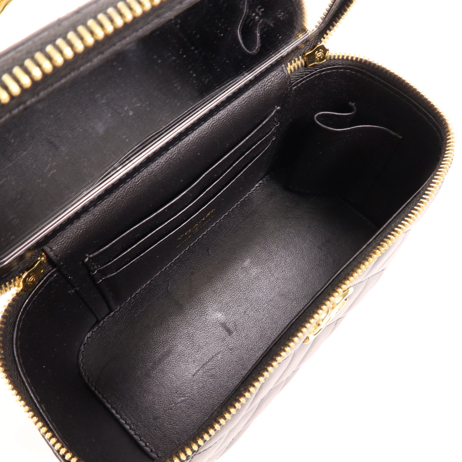 CHANEL 羊皮皮革Vanity金扣手挽肩背兩用袋