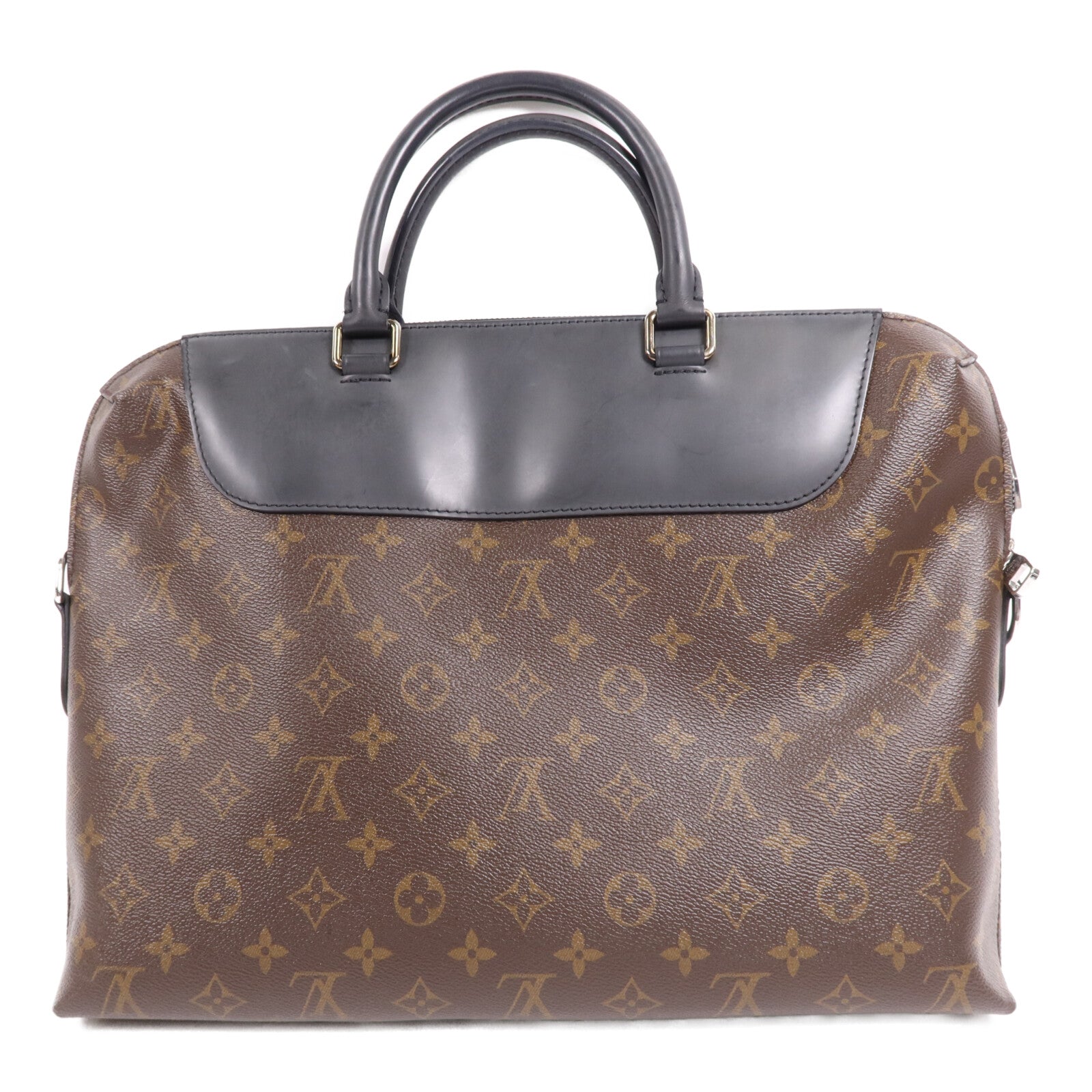 LOUIS VUITTON Monogram Macassar Porte-Documents Jour銀扣肩背袋
