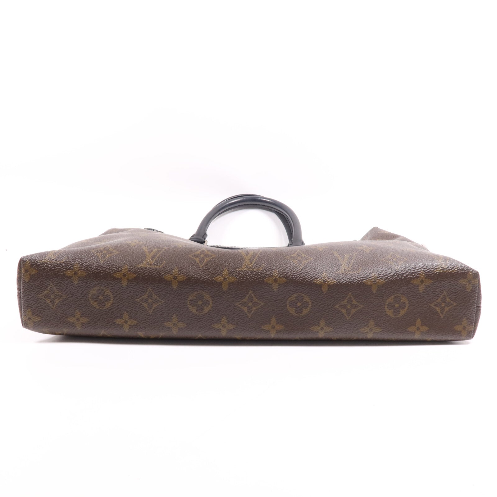 LOUIS VUITTON Monogram Macassar Porte-Documents Jour銀扣肩背袋