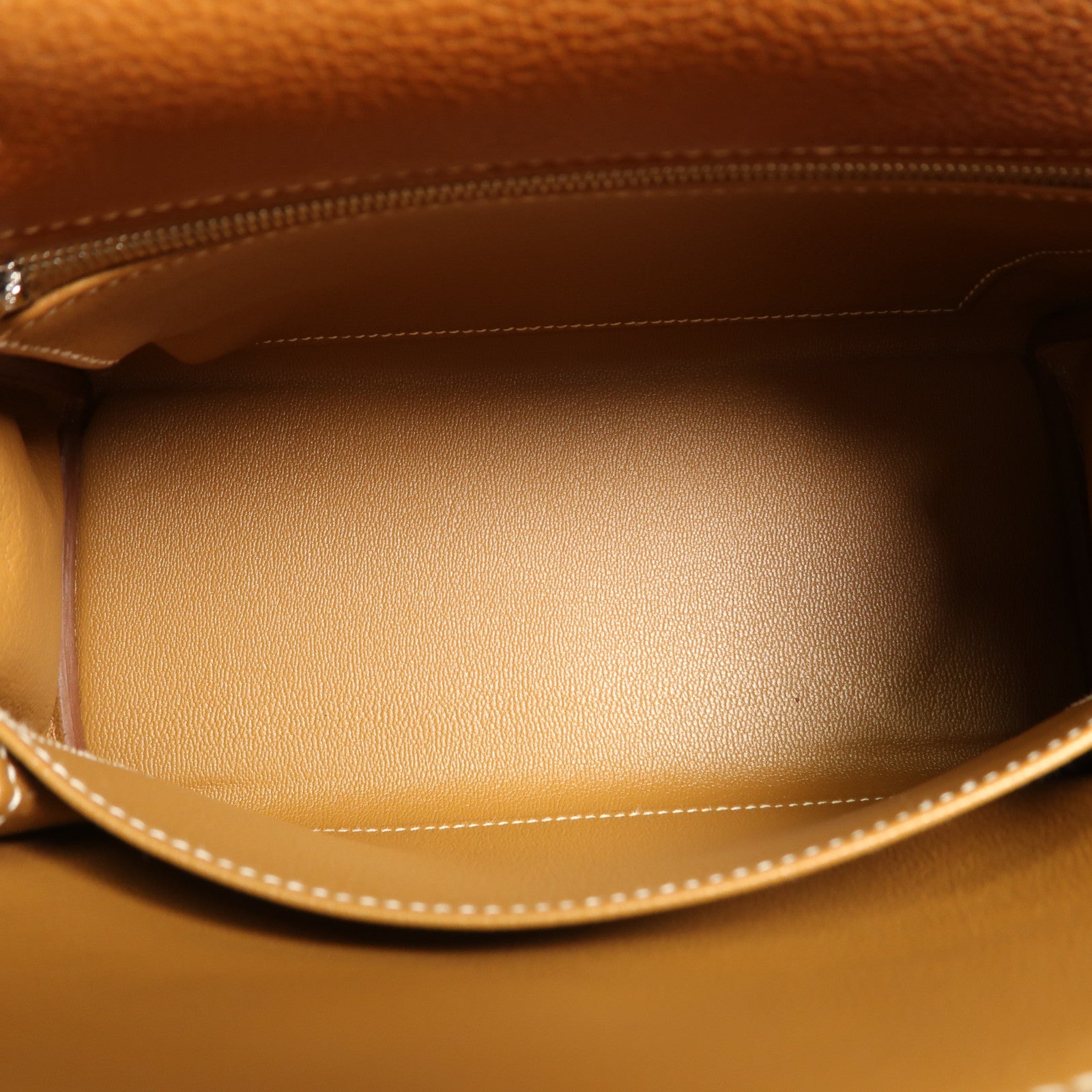 HERMES Barenia皮革Kelly 25銀扣手挽肩背兩用袋Fauve