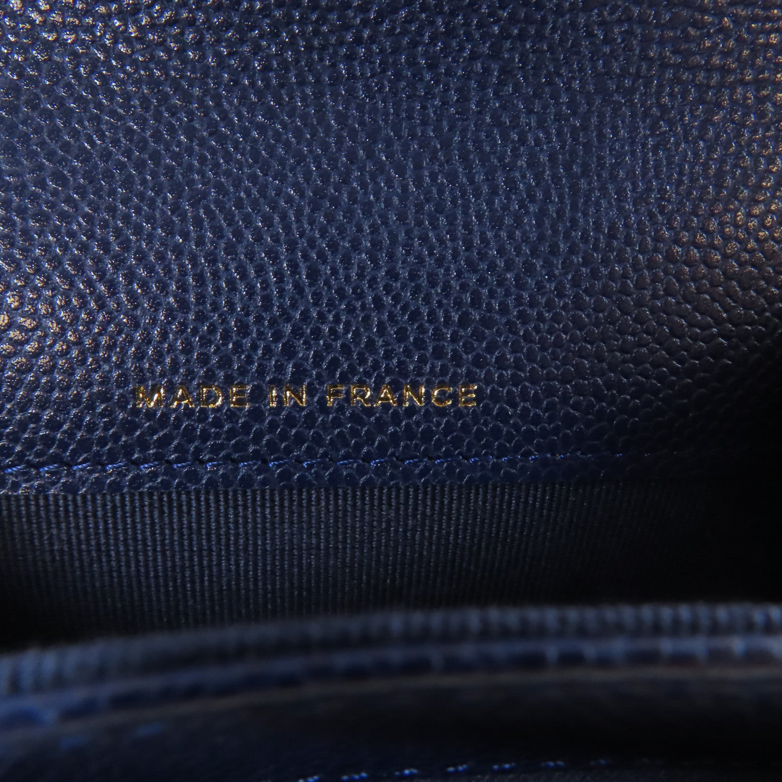 CHANEL 菱格Caviar皮革Card Case銀扣藍色