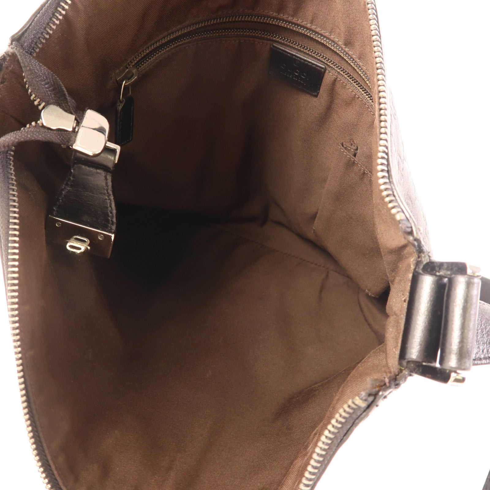 GUCCI 皮革Shoulder Bag銀扣肩背袋