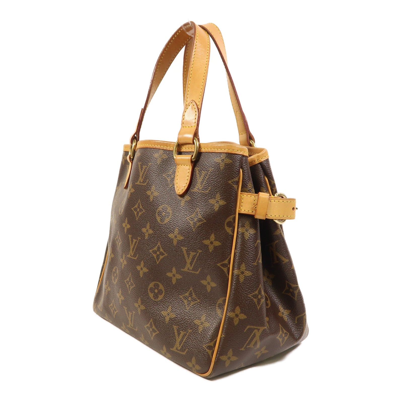 LOUIS VUITTON Monogram Batignolles金扣手挽袋棕色