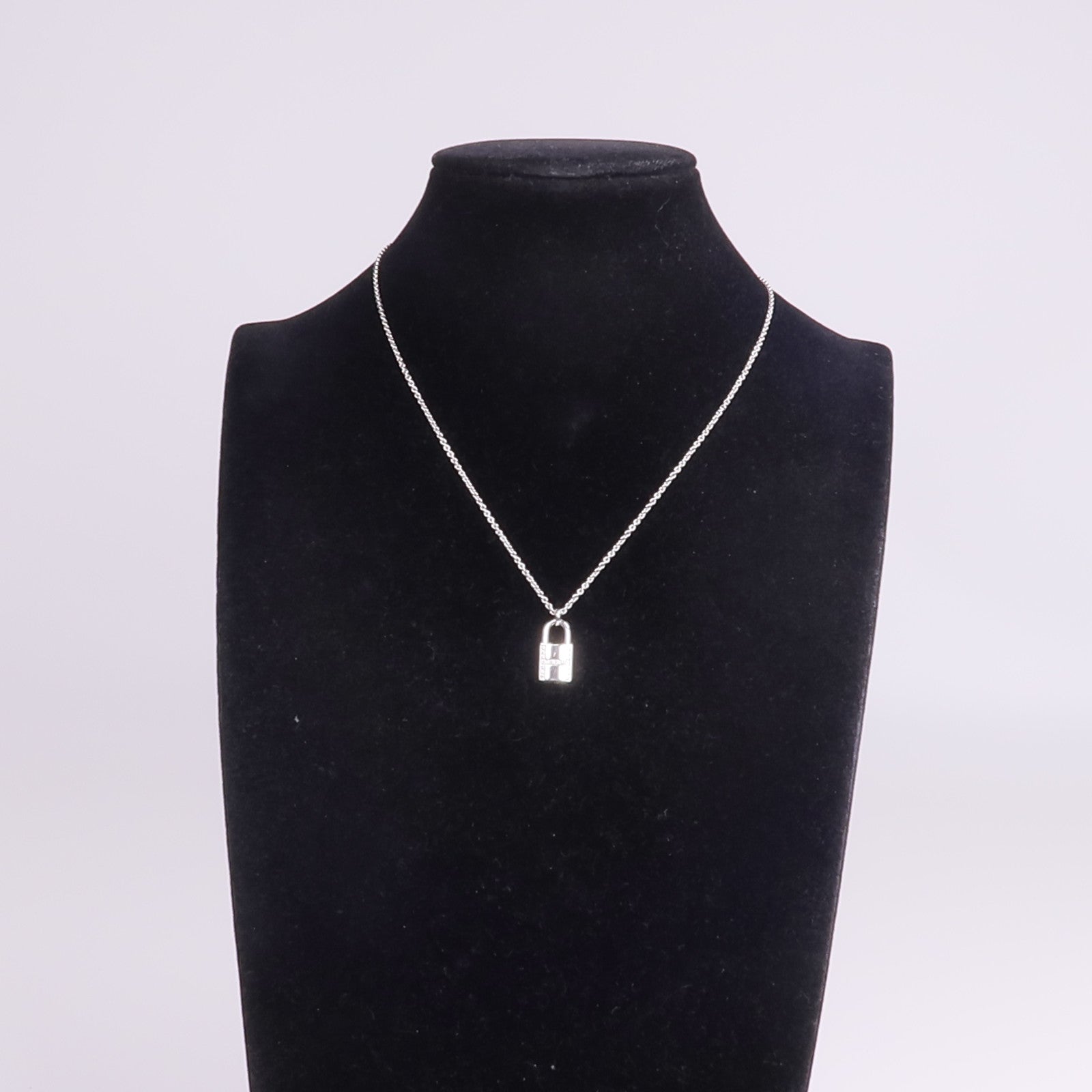 HERMES 18K白金Kelly Cadenas Pendant鑽石項鍊