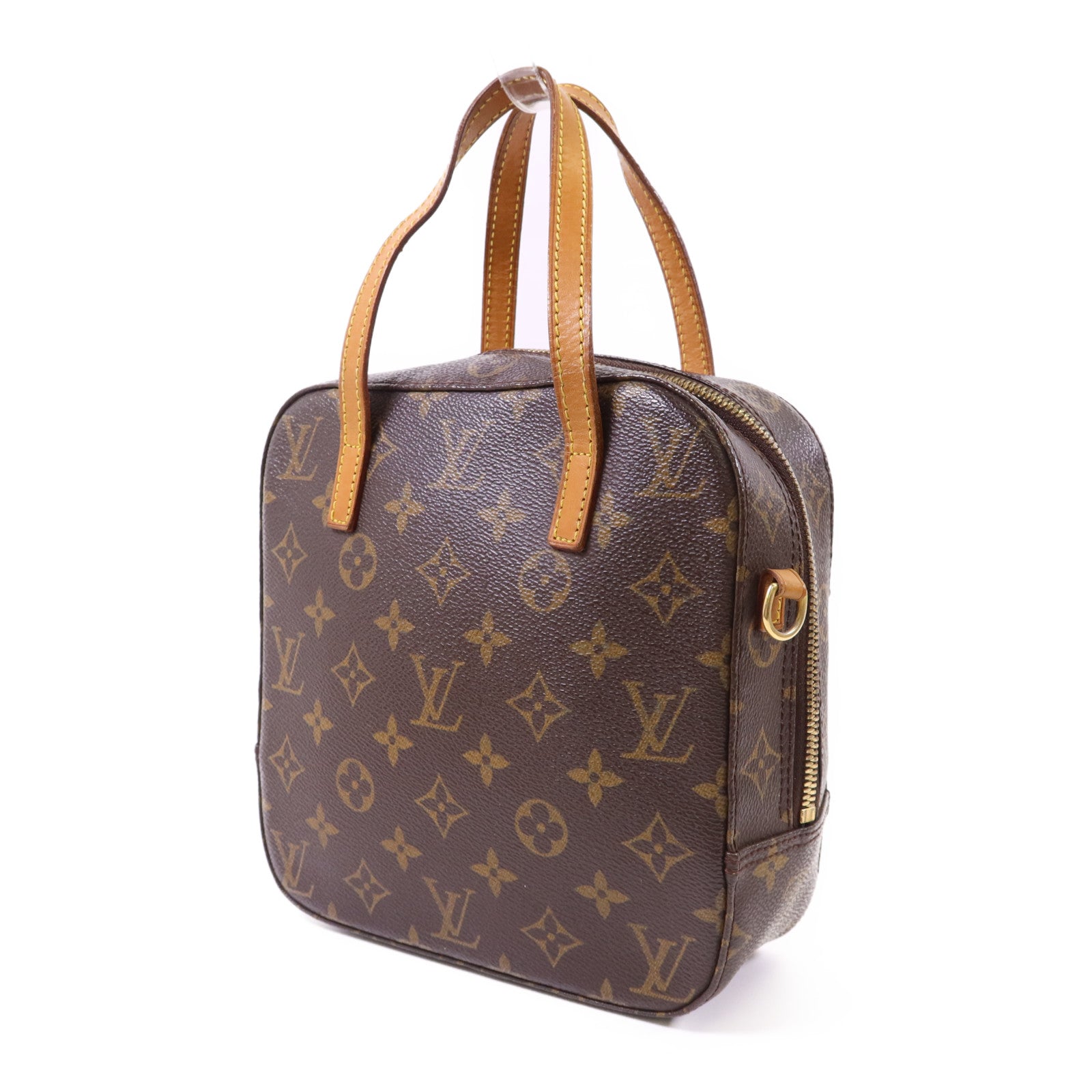 LOUIS VUITTON Monogram Spontini金扣手挽肩背兩用袋棕色