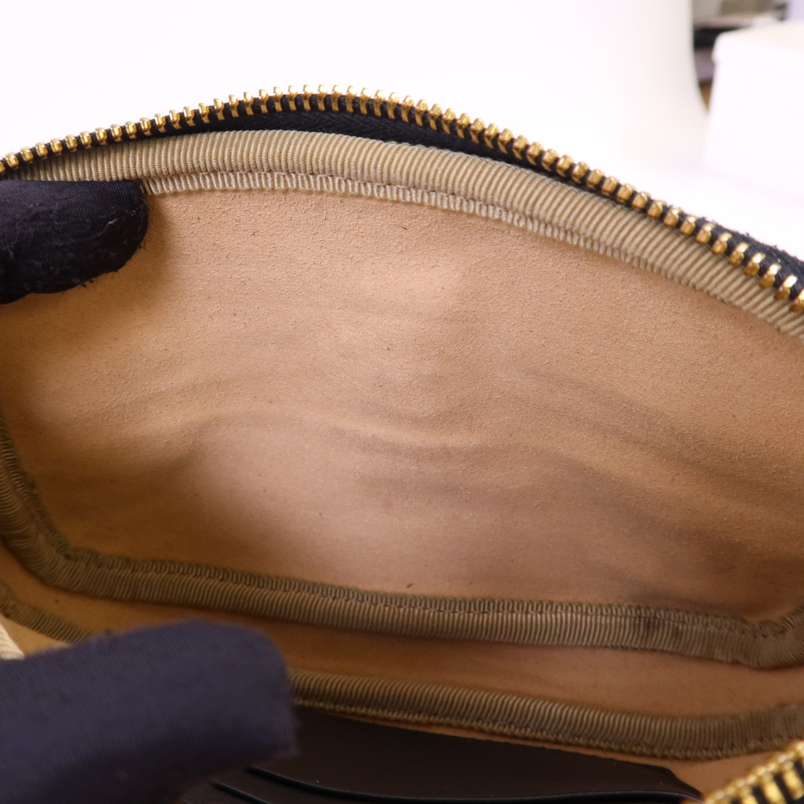 GUCCI 絨布/漆皮皮革Accessories Pouch金扣手拿包