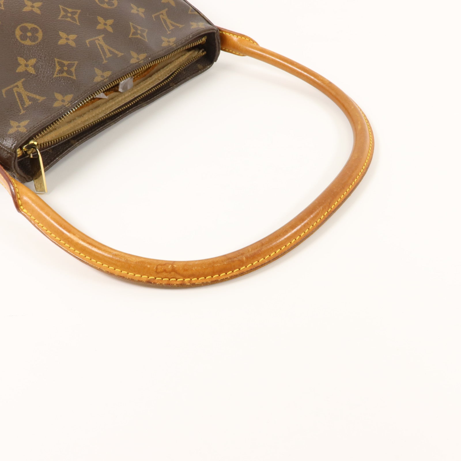 LOUIS VUITTON Monogram Looping MM金扣肩背袋棕色