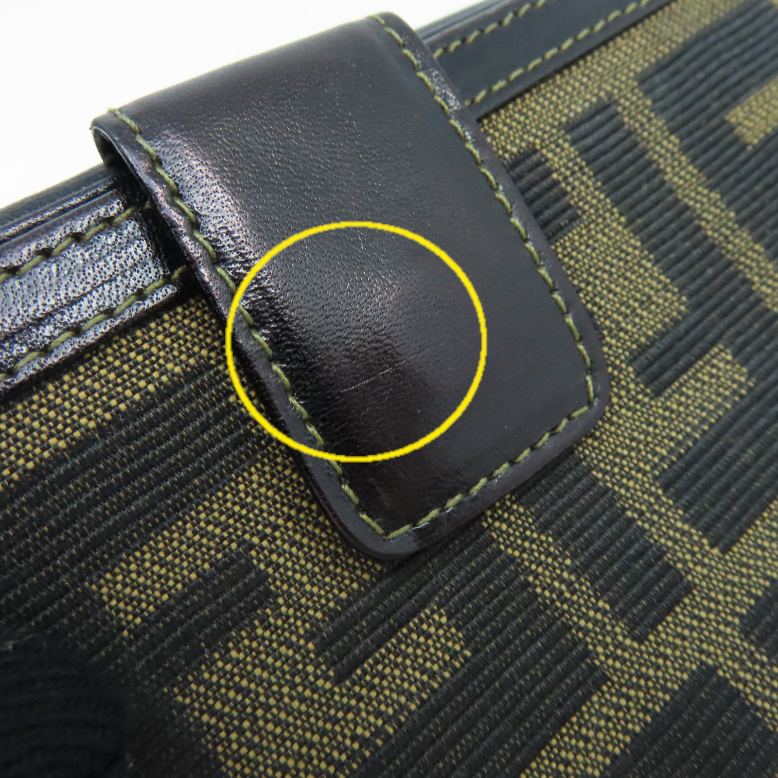 FENDI 【激減優惠】帆布/牛皮皮革Long Wallet長錢包啡色