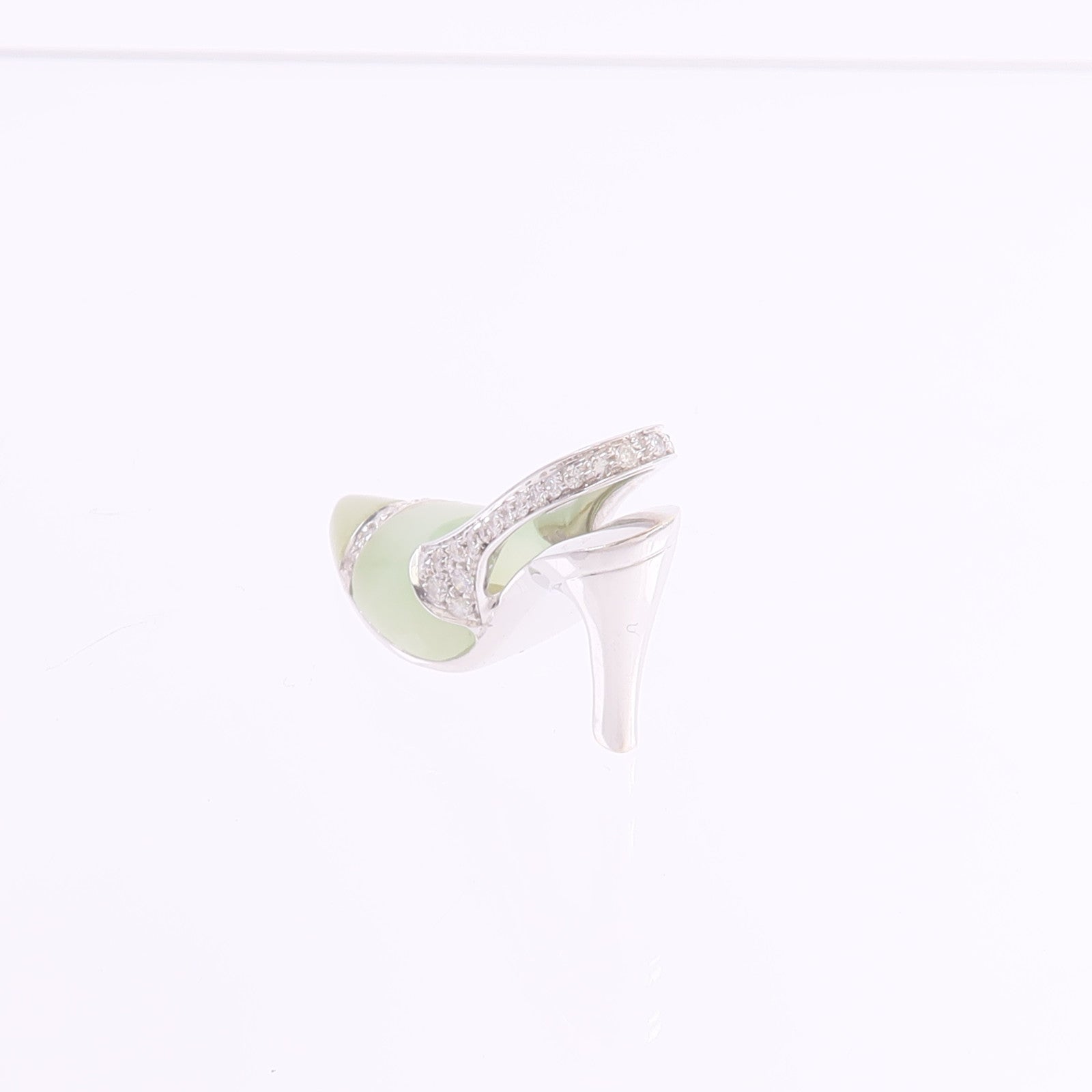 JEWELRY 18K白金Jade Diamond Pendent Top翡翠/鑽石吊墜