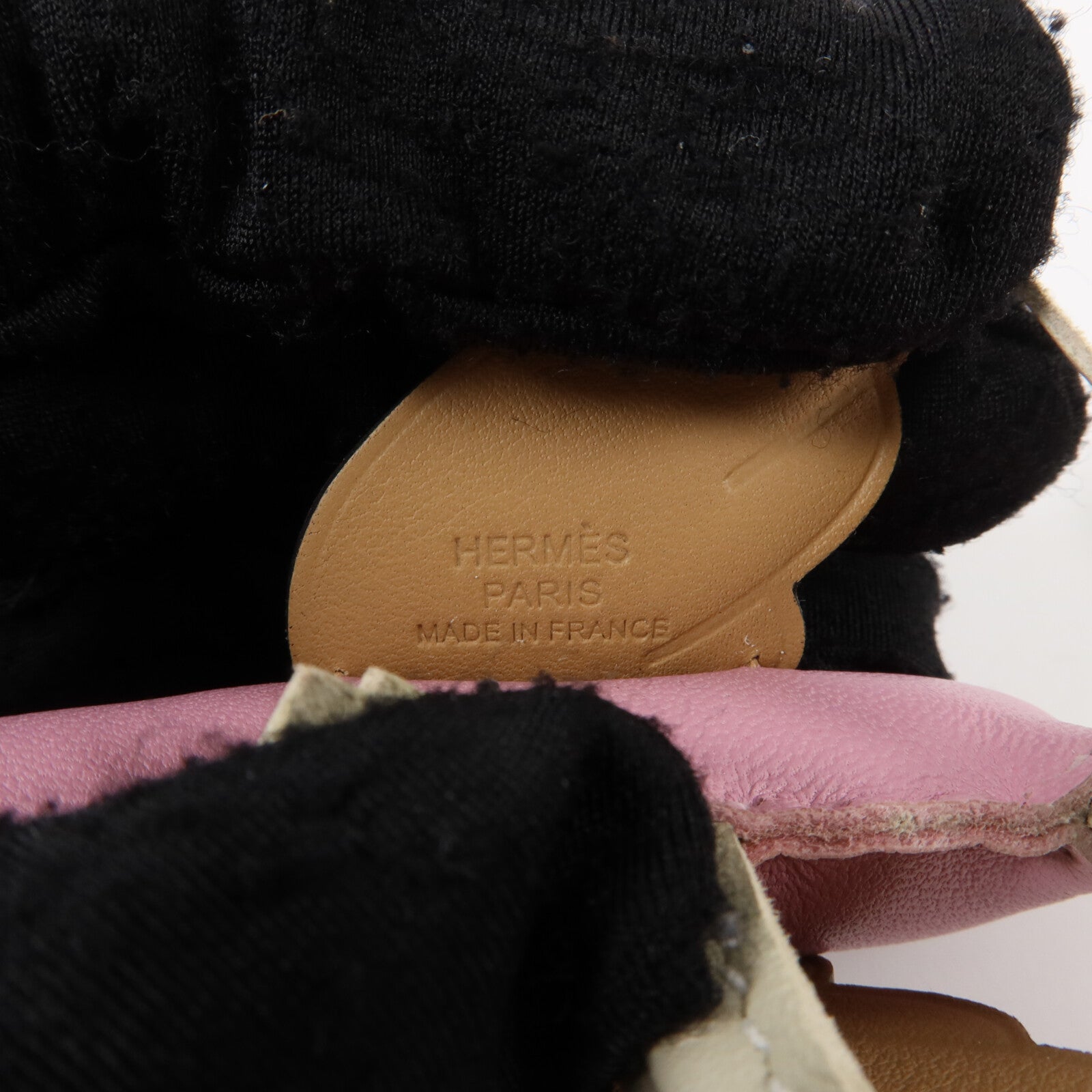 HERMES Milo皮革/Swift皮革Rodeo Pegase PM掛飾Mauve Sylvestre/Craie/Chai