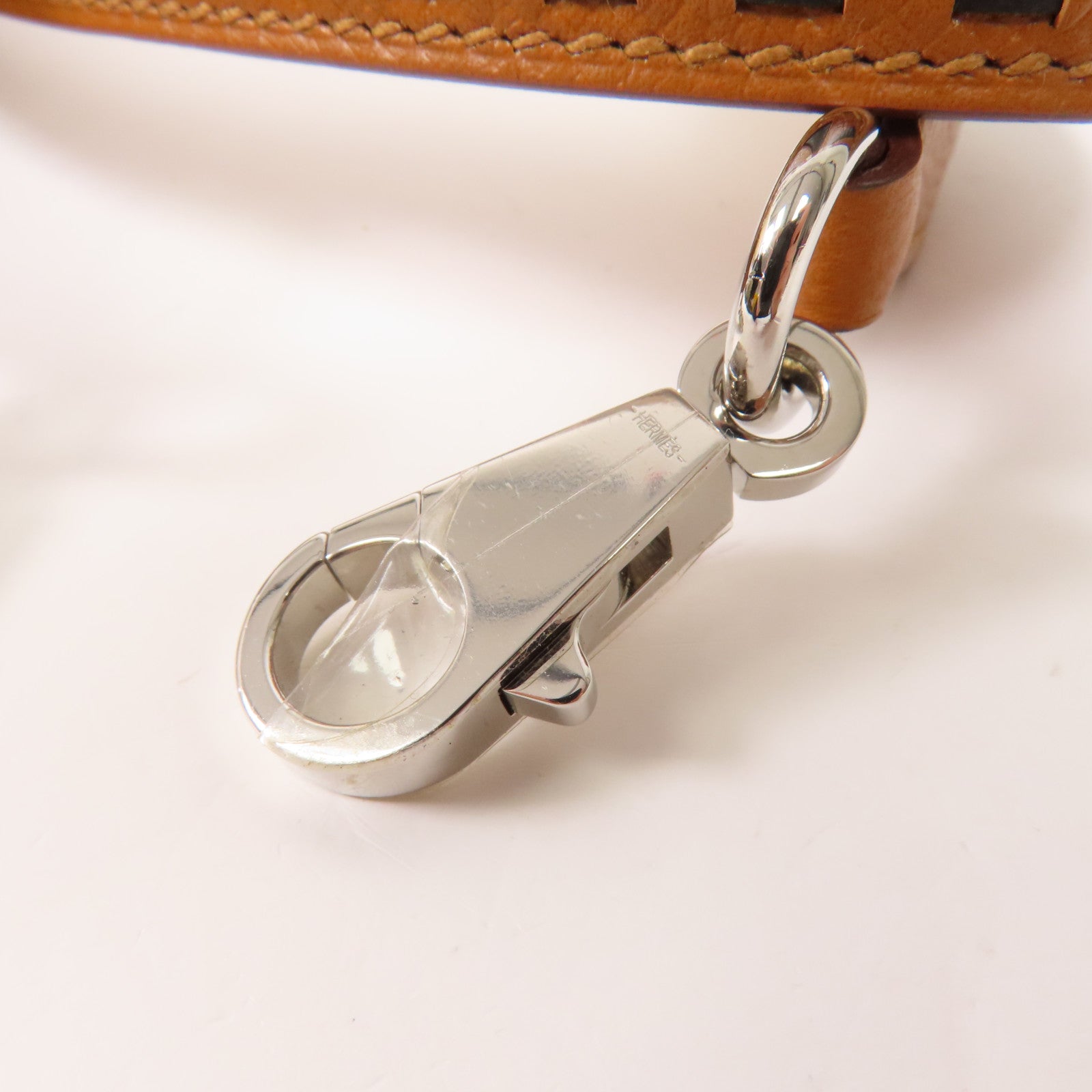 HERMES Epsom皮革Shoulder Strap銀扣肩帶Gold