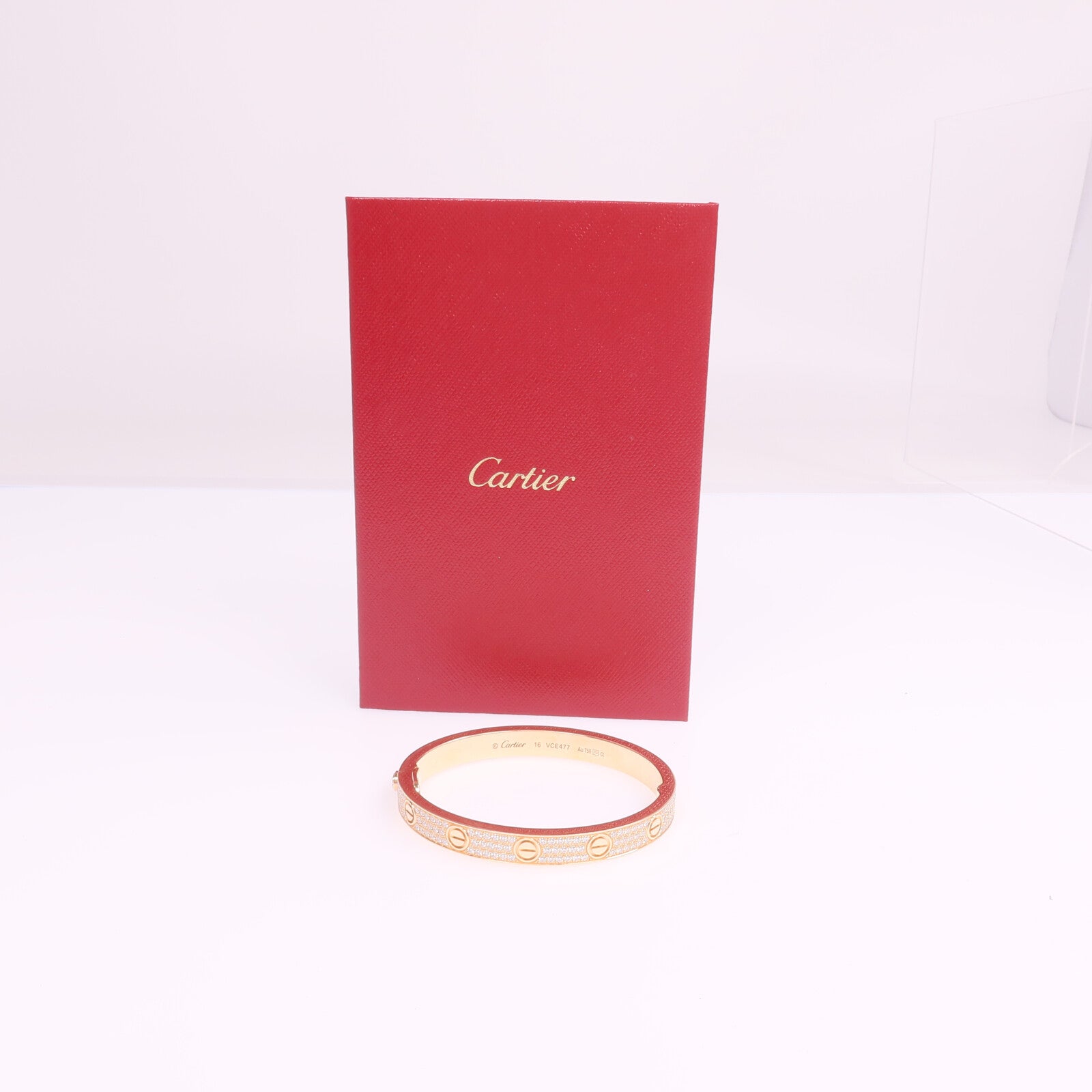 CARTIER 【激減優惠】18K玫瑰金Love Bracelet Full Diamonds鑽石手鐲Cartier#16
