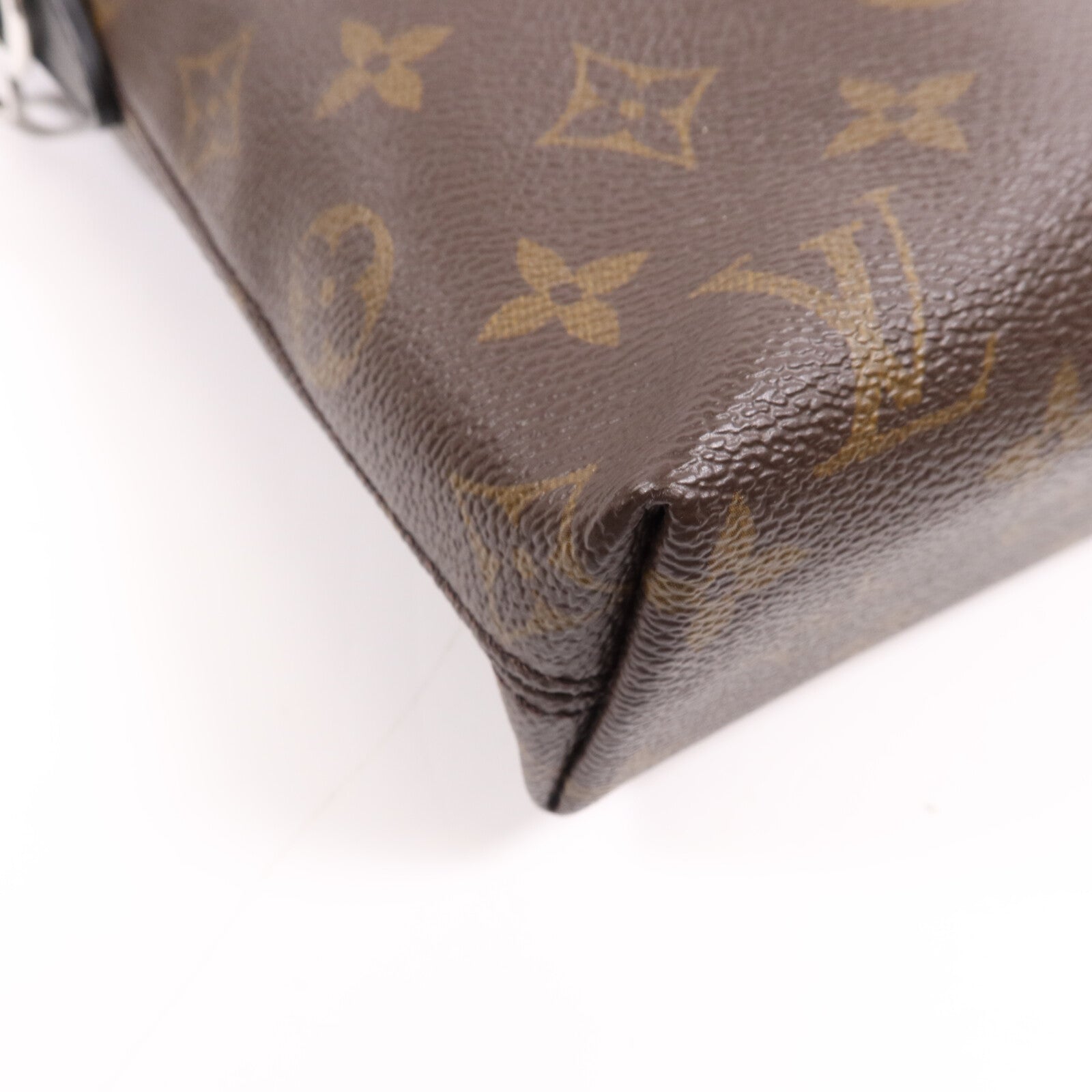 LOUIS VUITTON Monogram Macassar Porte-Documents Jour銀扣肩背袋