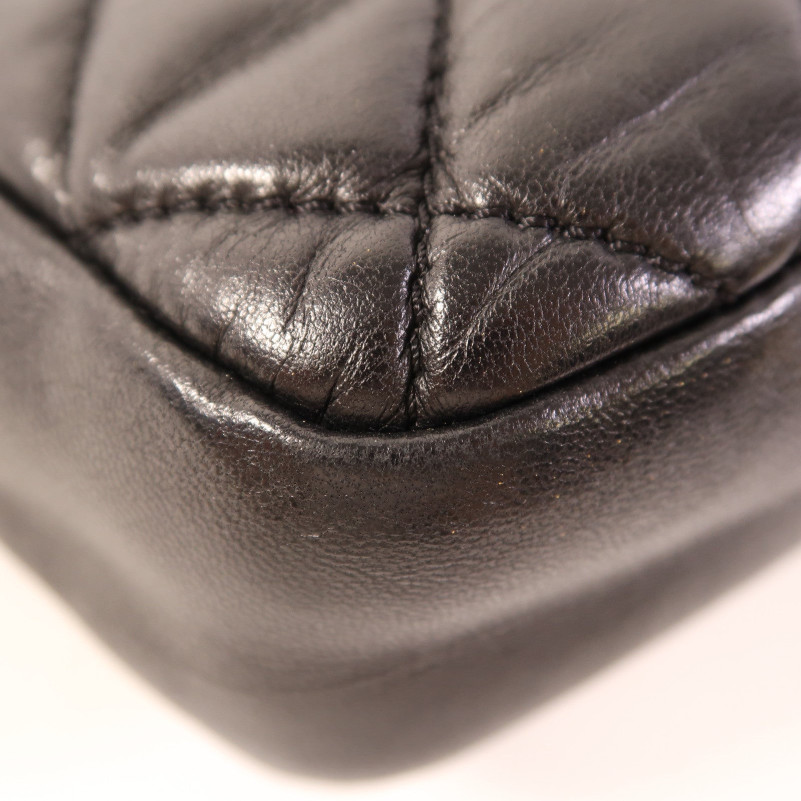 CHANEL 羊皮皮革Chain Shoulder銀扣鏈帶肩背袋