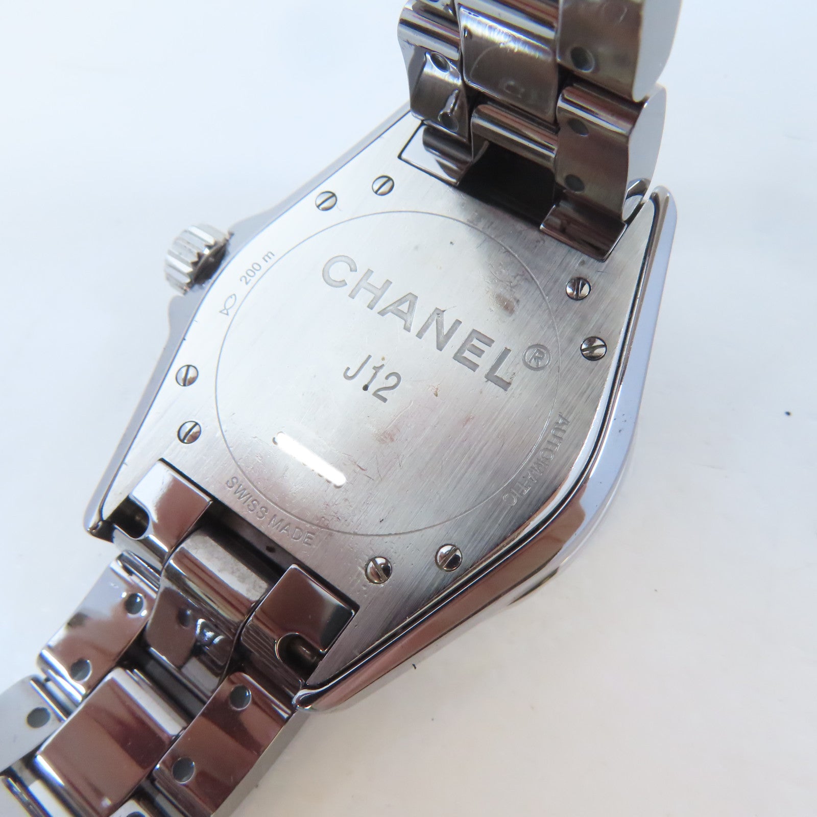CHANEL J12陶瓷/不鏽鋼手錶自動機芯銀色#19.5cm