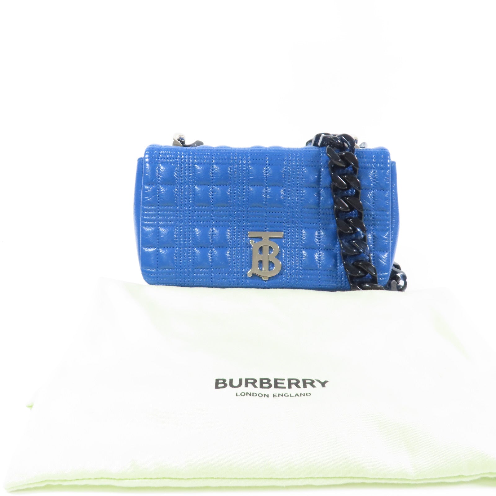 BURBERRY 牛皮皮革Chain Shoulder銀扣鏈帶肩背袋