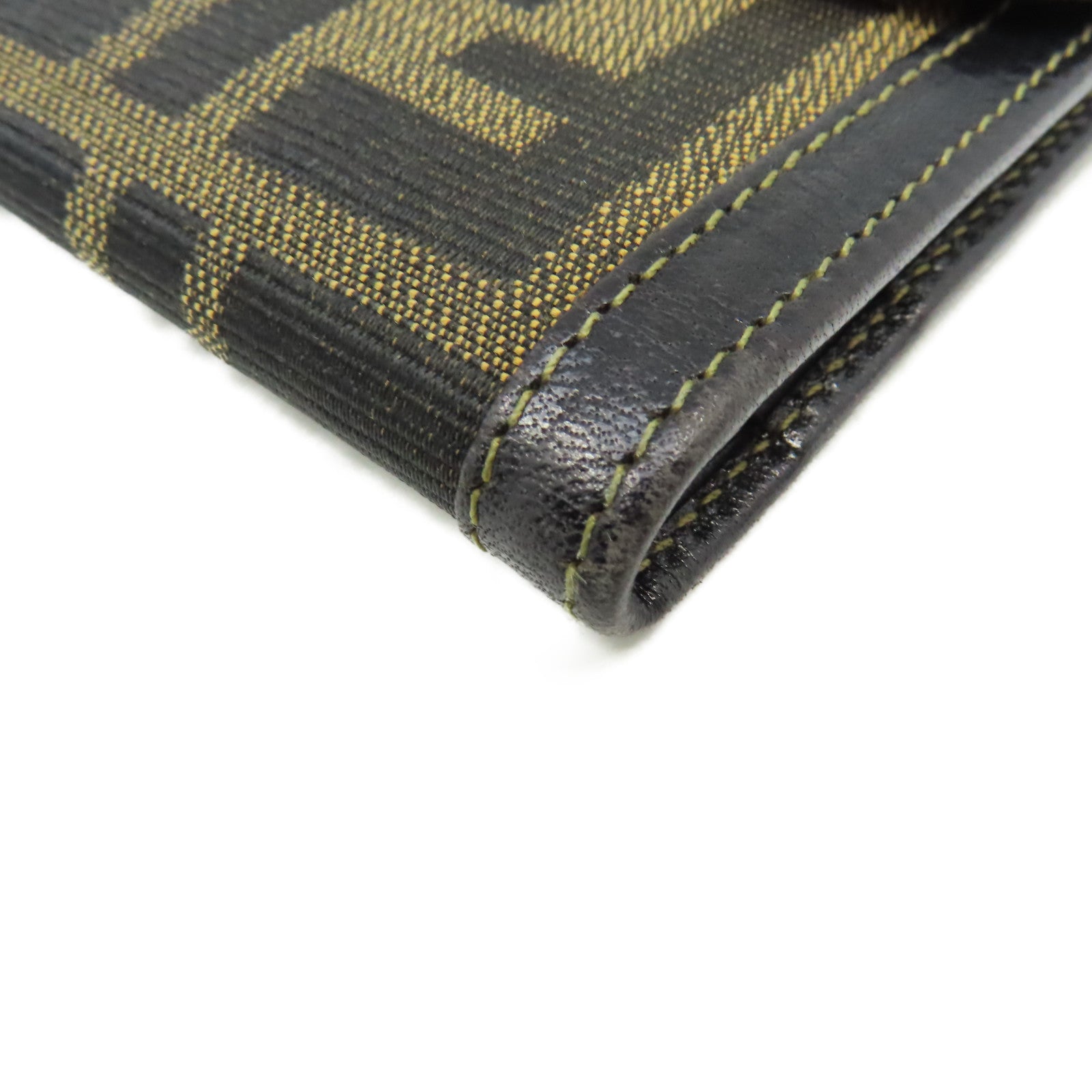 FENDI 【激減優惠】帆布/牛皮皮革Long Wallet長錢包啡色