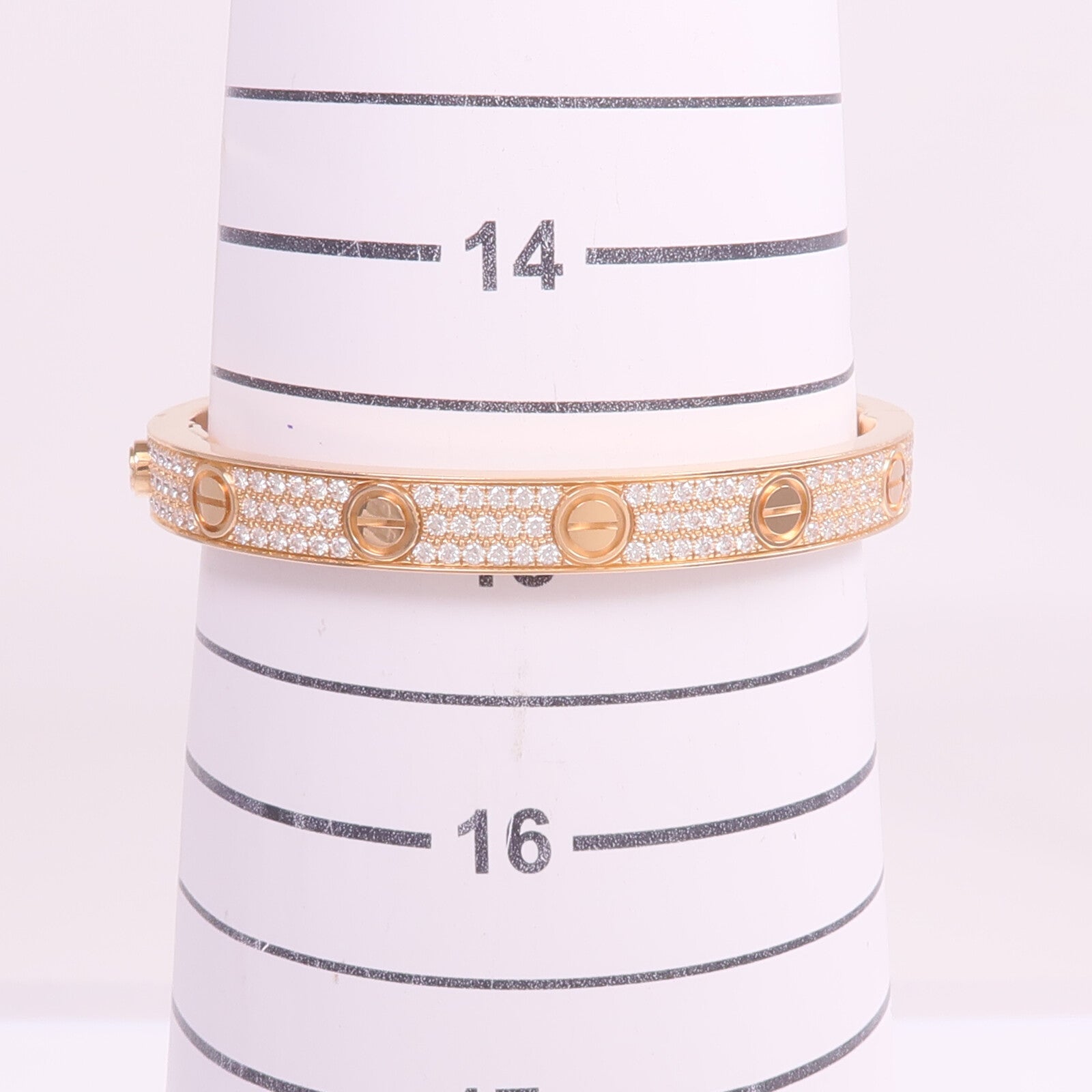 CARTIER 【激減優惠】18K玫瑰金Love Bracelet Full Diamonds鑽石手鐲Cartier#16