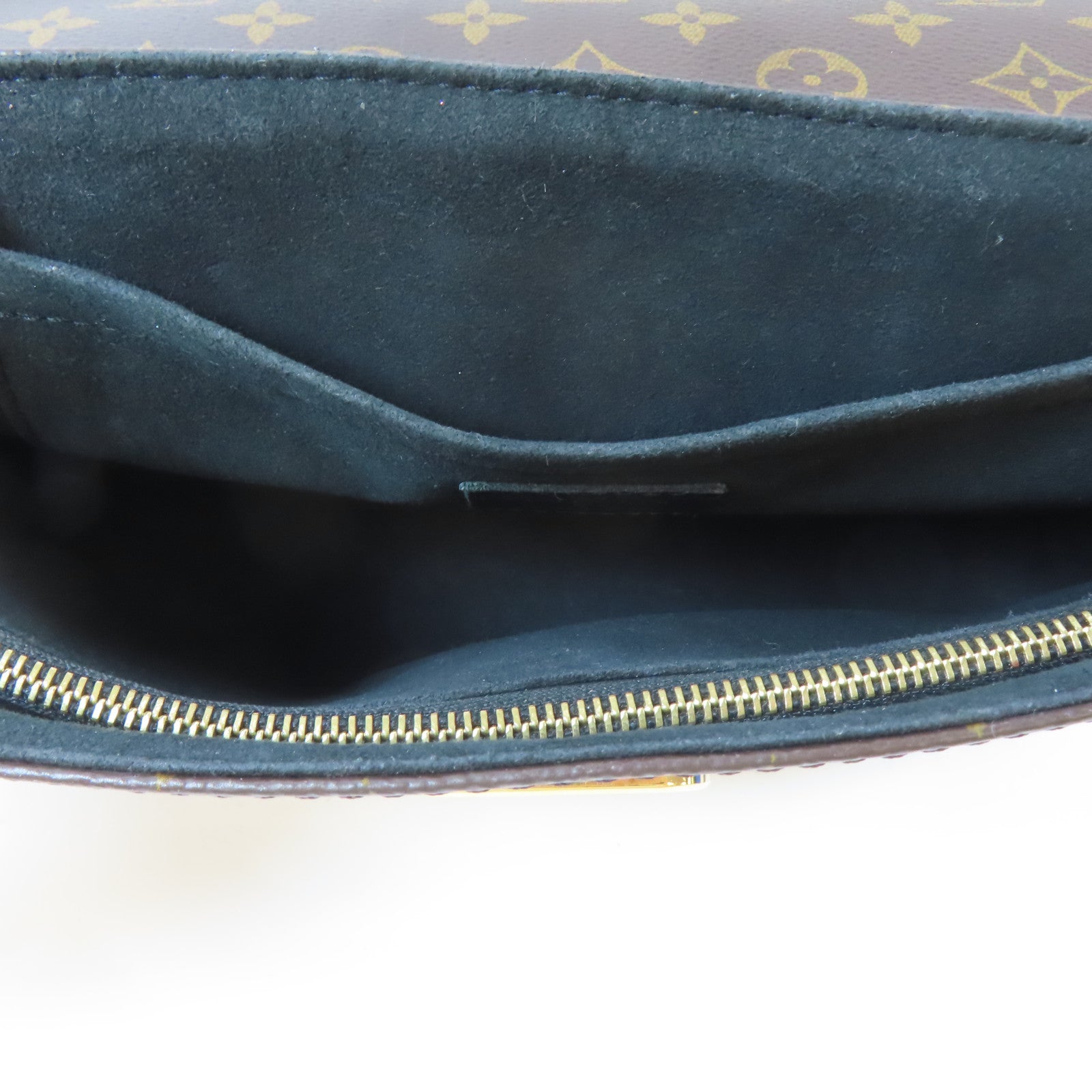 LOUIS VUITTON 【激減優惠】Monogram Saint Placide金扣鏈帶肩背袋啡色/黑色