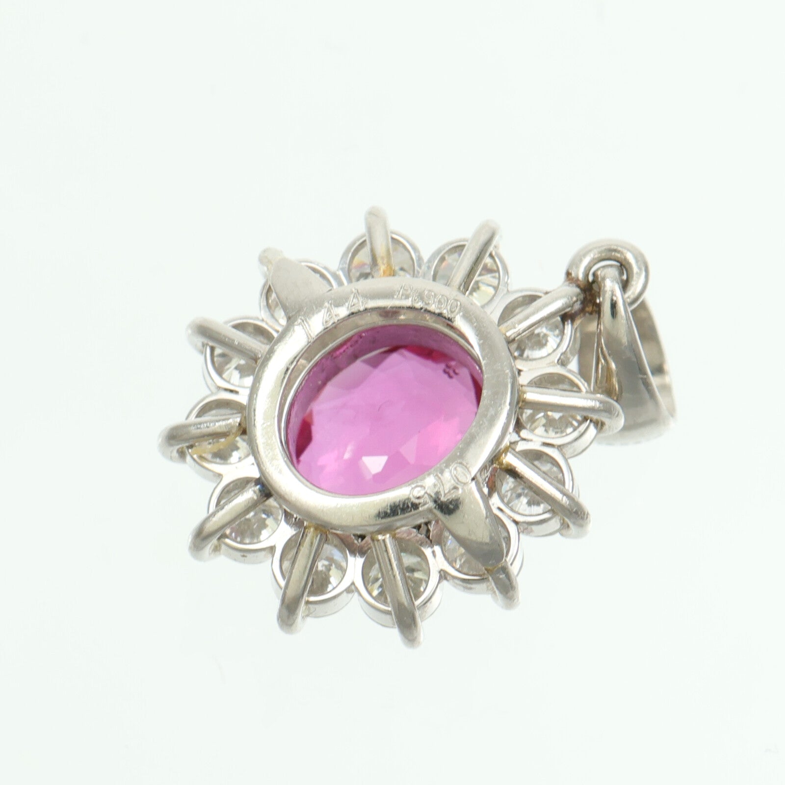 JEWELRY PT900鉑金Ruby Diamond Pendant紅寶石/鑽石吊墜