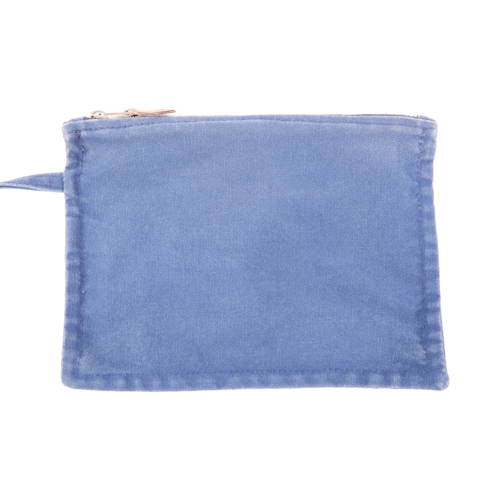 HERMES PHW Tote Bag Handbag Canvas Blue