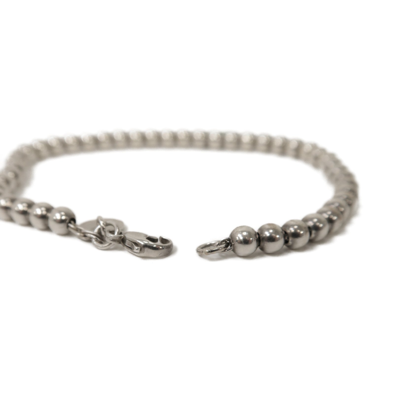 TIFFANY＆CO 925純銀Heart Tag Bead Bracelet銀扣手鏈銀色/藍色