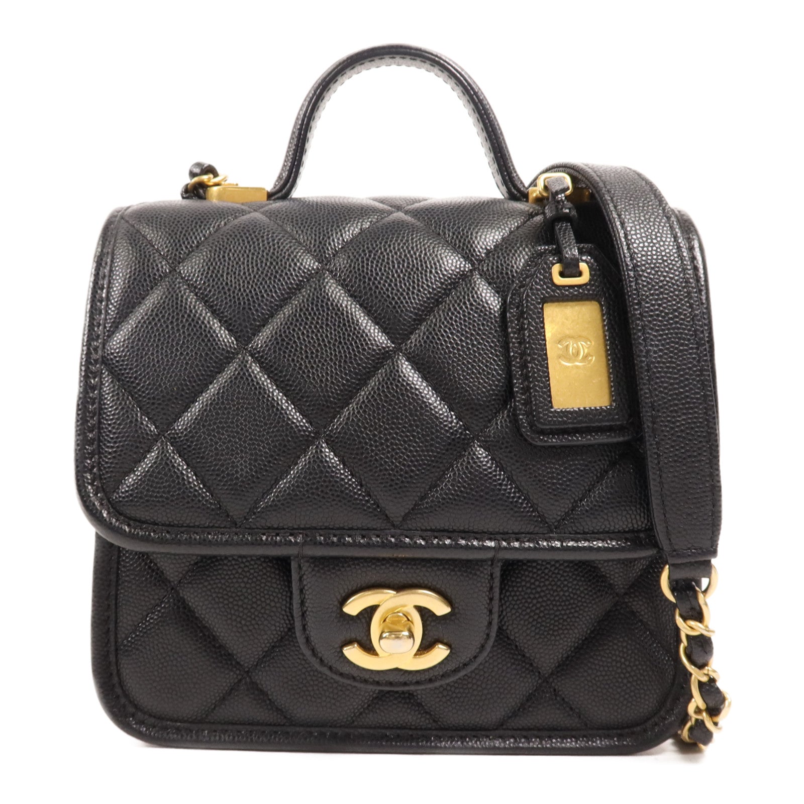 CHANEL 【激減優惠】牛皮皮革Shoulder Bag金扣手挽肩背兩用袋