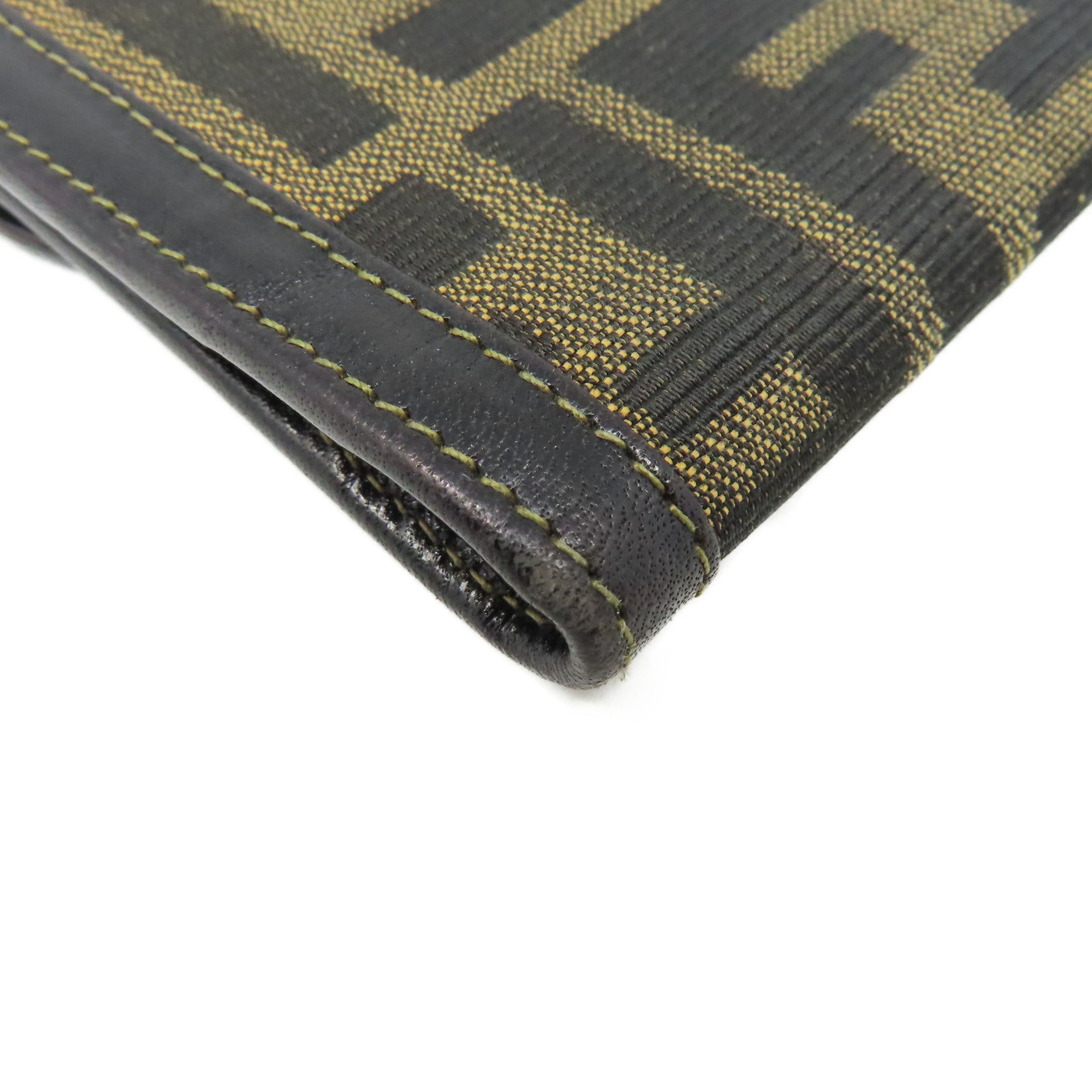 FENDI 【激減優惠】帆布/牛皮皮革Long Wallet長錢包啡色