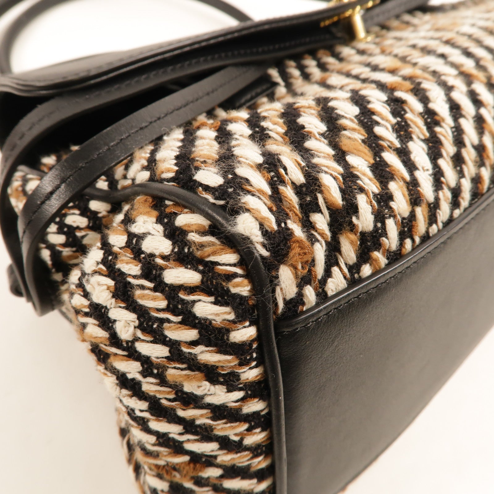 CHANEL Tweed/牛皮皮革Small Shopping Bag肩背袋
