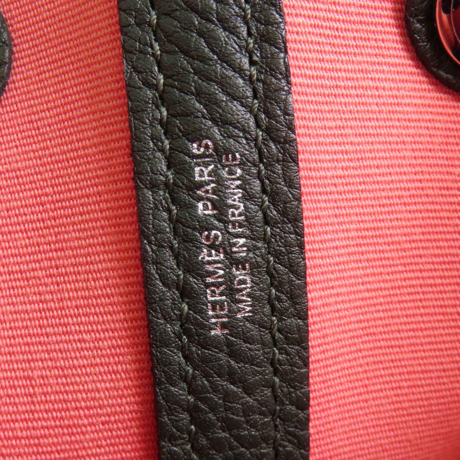 HERMES 帆布Garden Party TPM銀扣手挽袋Pink