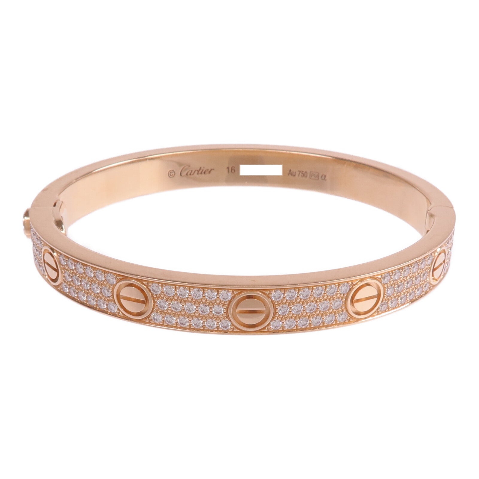 CARTIER 【激減優惠】18K玫瑰金Love Bracelet Full Diamonds鑽石手鐲Cartier#16